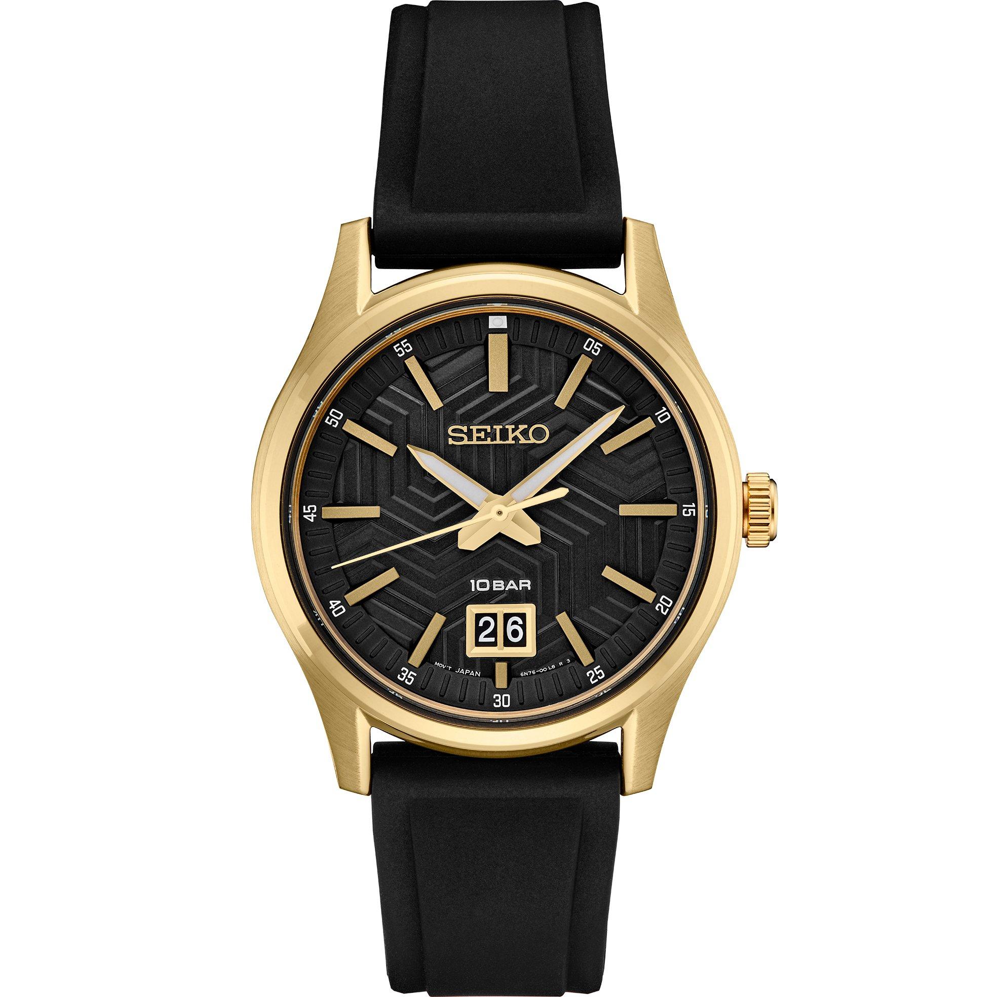 Grey/Gold - Seiko - Men's Classic Date Quartz Analogue Watch - 1
