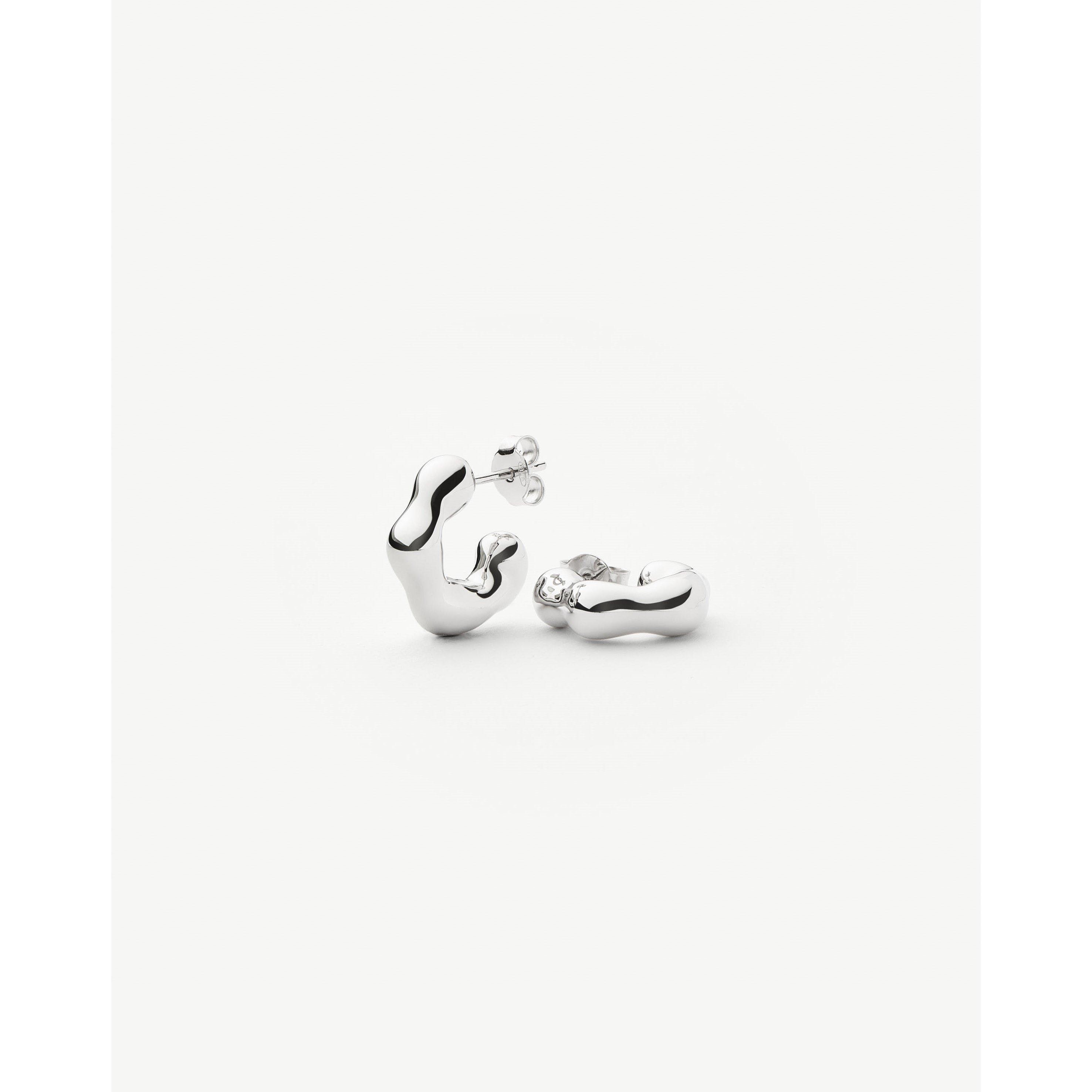 SILVER - Missoma - Eny Lee Puffy Small Hoop Earrings - 2