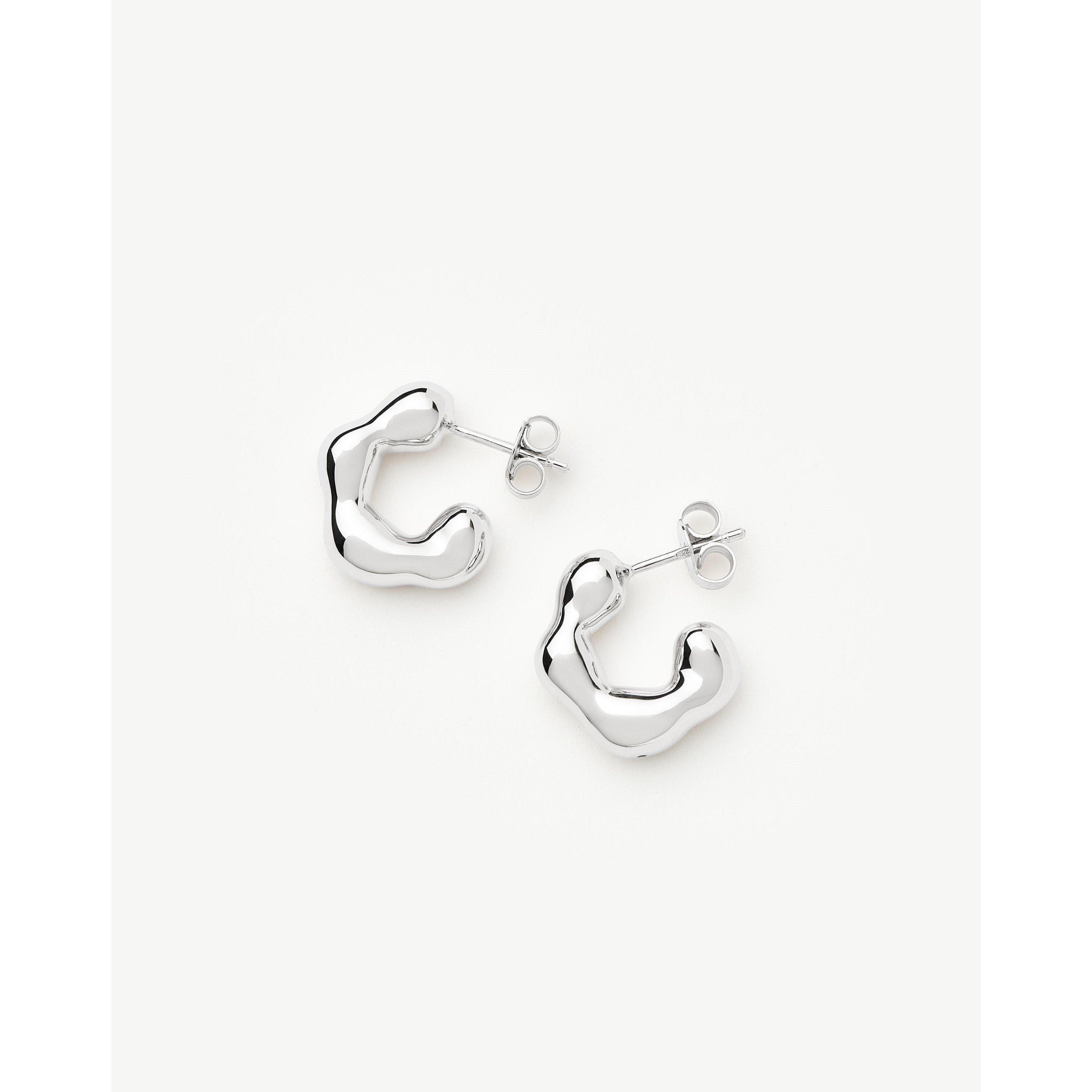 SILVER - Missoma - Eny Lee Puffy Small Hoop Earrings - 3