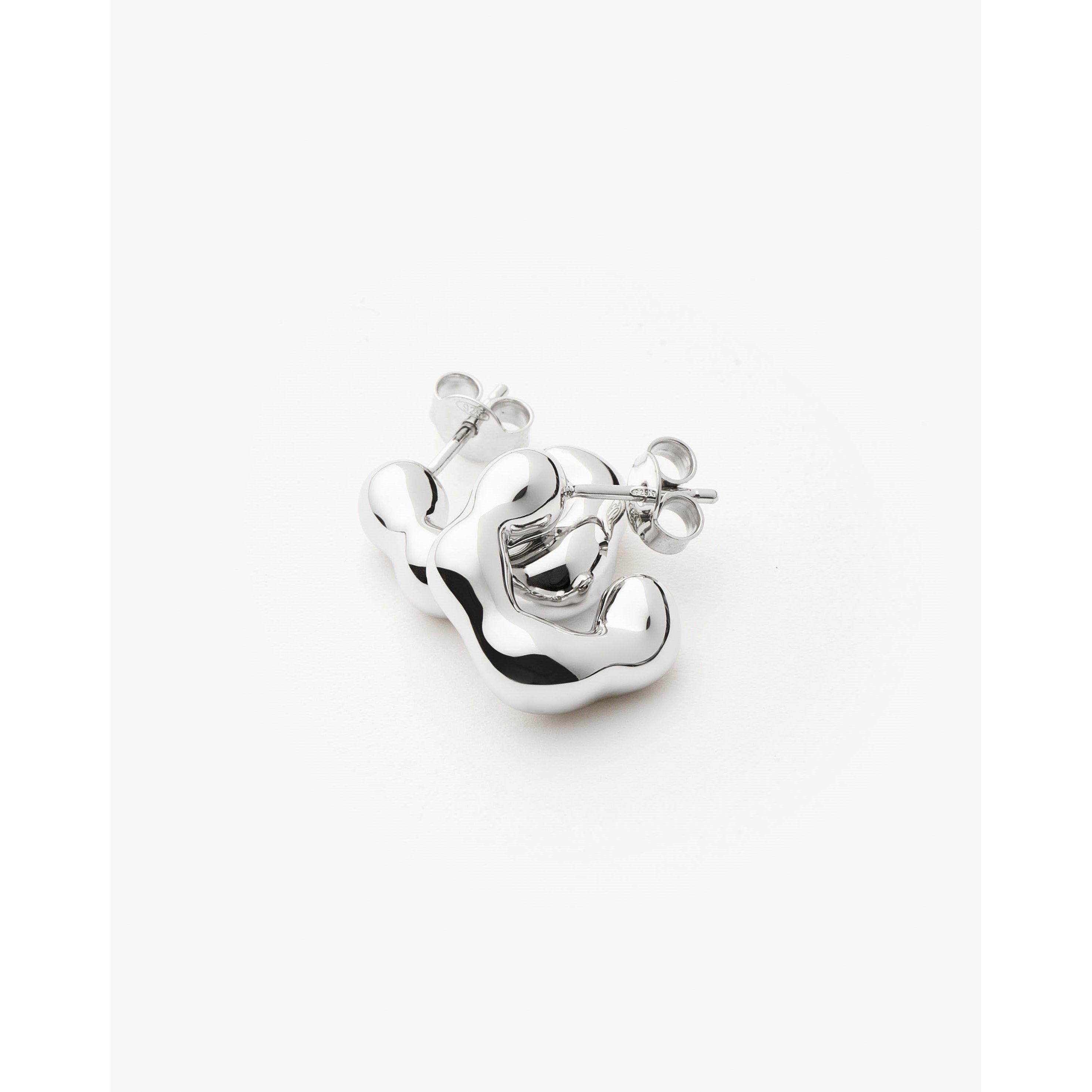SILVER - Missoma - Eny Lee Puffy Small Hoop Earrings - 4