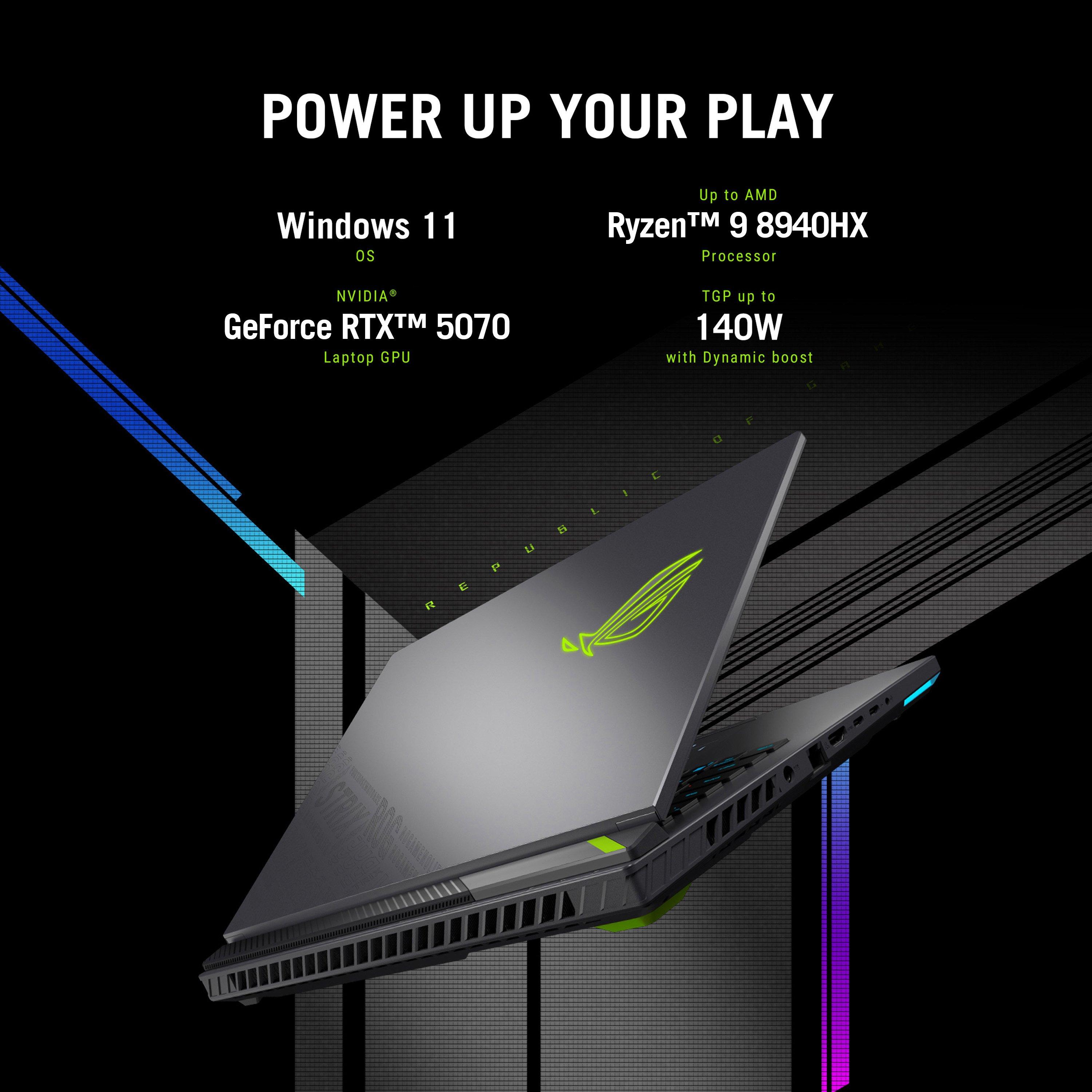Black - ASUS - ASUS ROG Strix G16 16 FHD+ 165Hz Gaming Laptop - Ryzen 9 8940HX 16GB RAM 1TB SSD RTX 5070 - 7