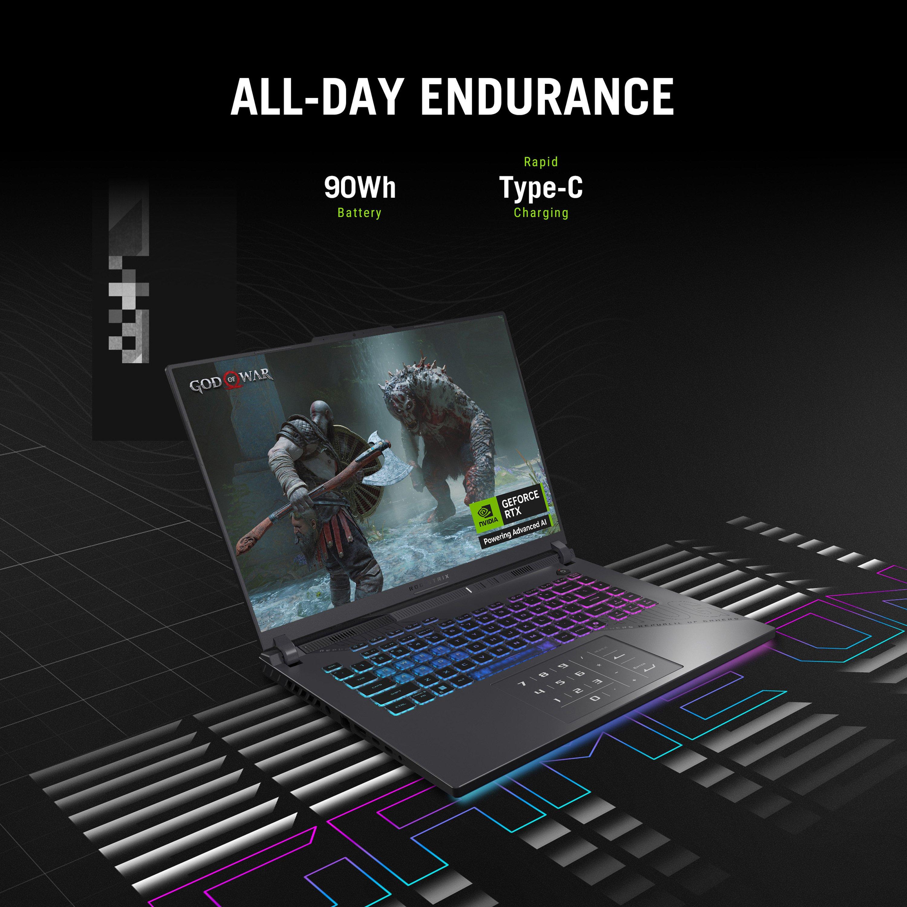 Black - ASUS - ASUS ROG Strix G16 16 FHD+ 165Hz Gaming Laptop - Ryzen 9 8940HX 16GB RAM 1TB SSD RTX 5070 - 10