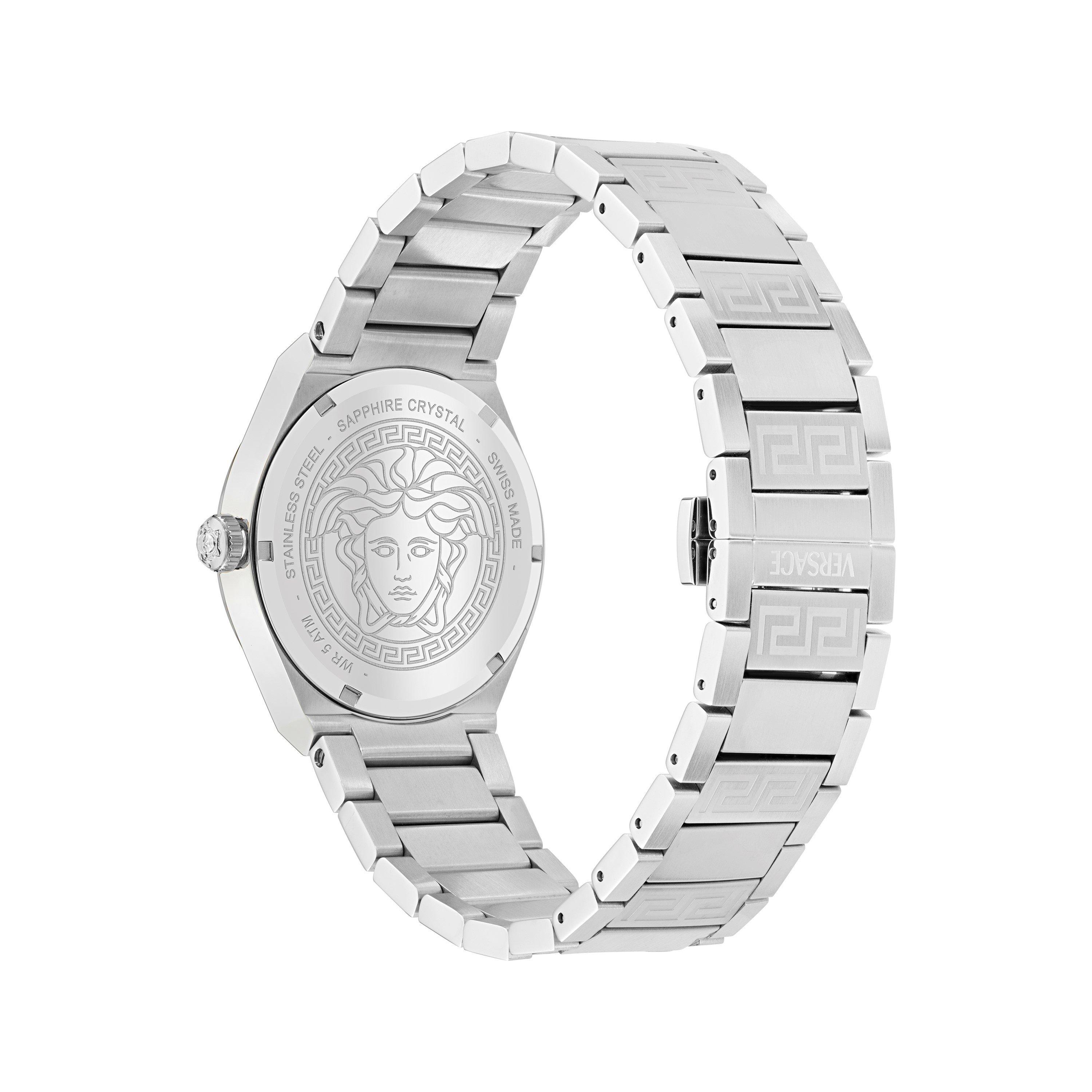 Silver - Versace - Men's Auria Quartz Analogue Watch - 3