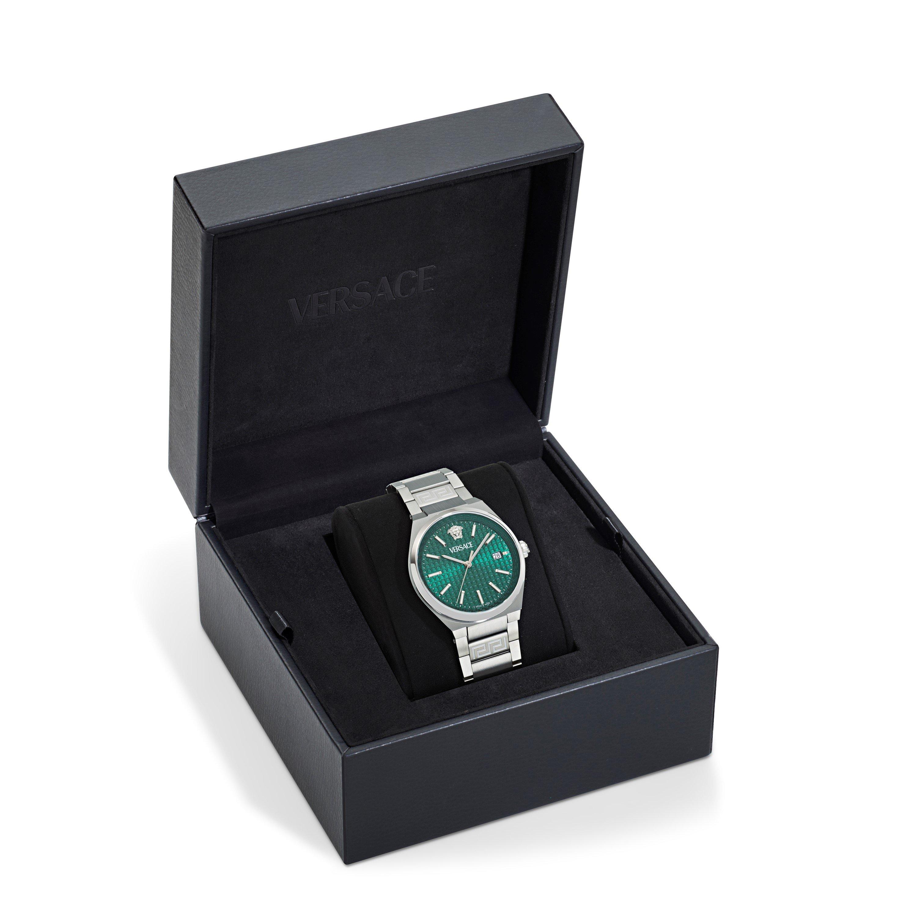 Silver - Versace - Men's Auria Quartz Analogue Watch - 4
