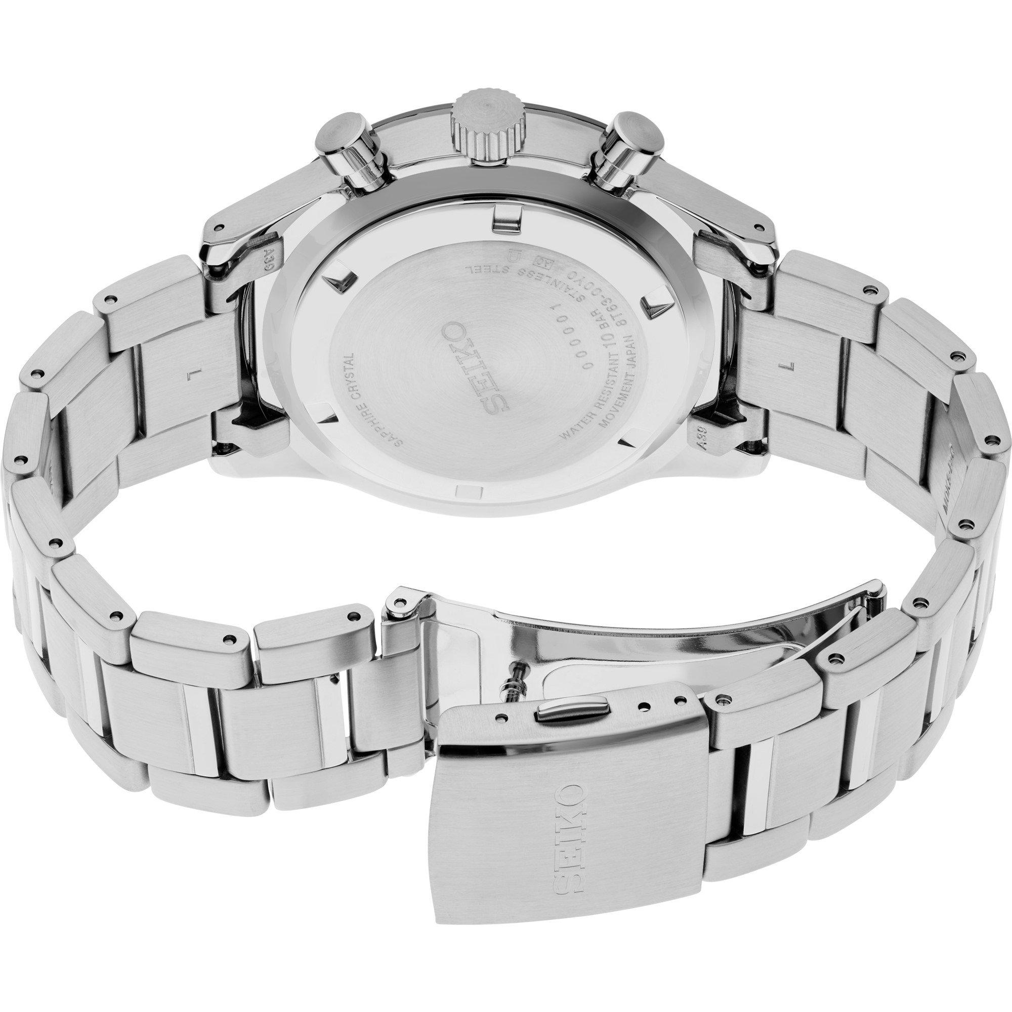 Blue/Silver - Seiko - Men's Chronograph Analogue Quartz Watch - 3