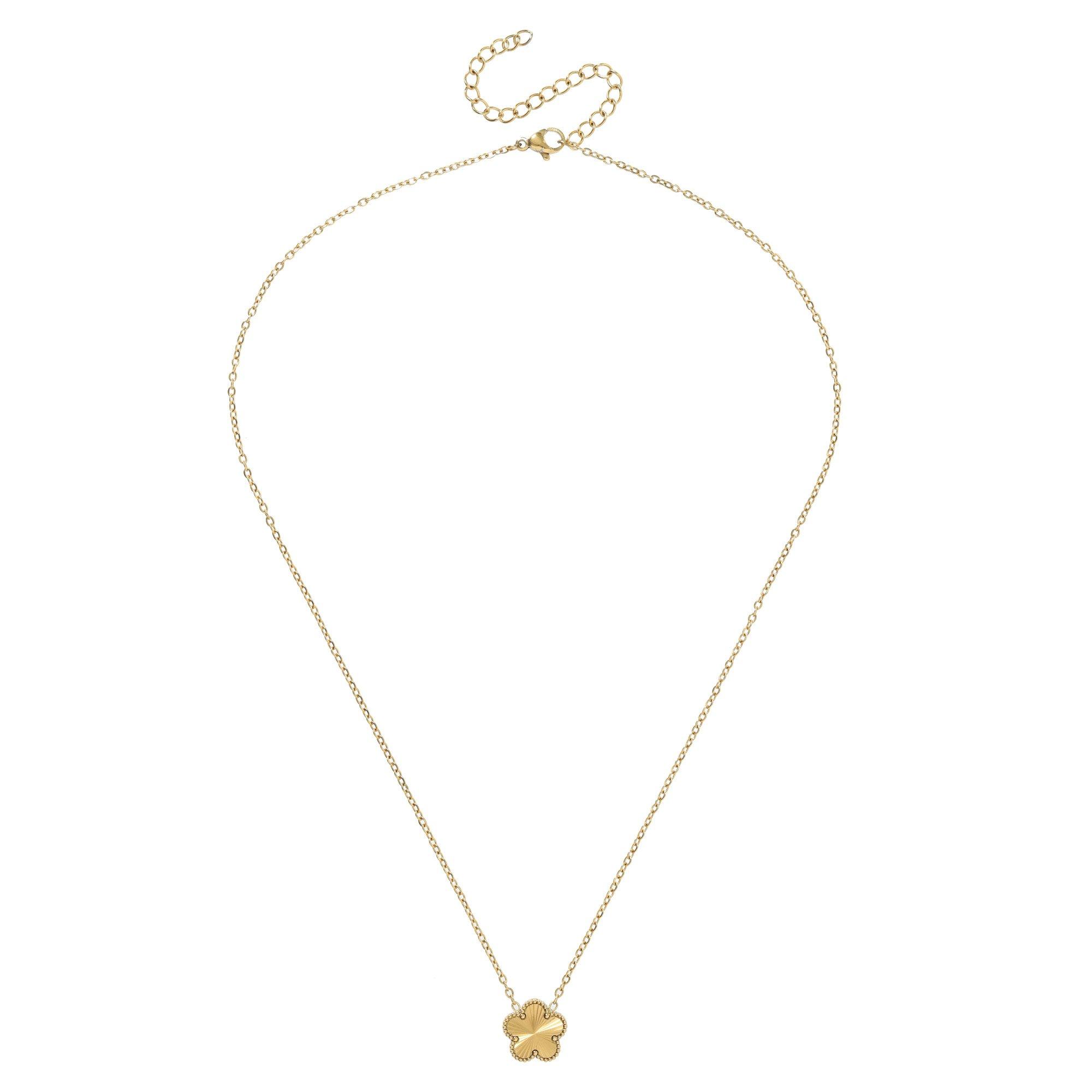 Gold - Miso - Women's Clover Pendant Necklace - 1
