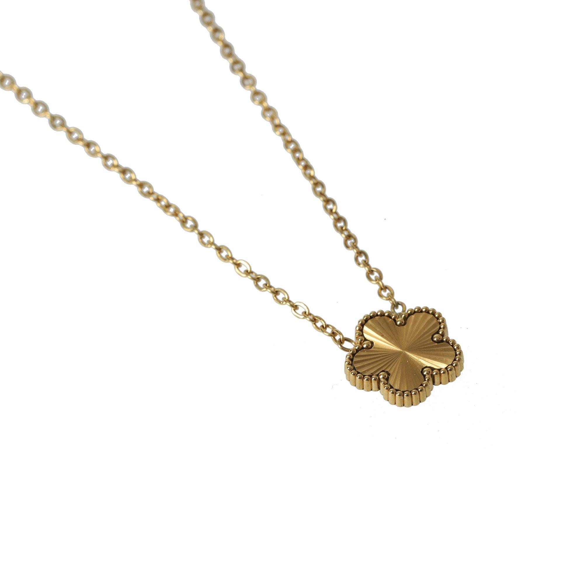 Gold - Miso - Women's Clover Pendant Necklace - 2