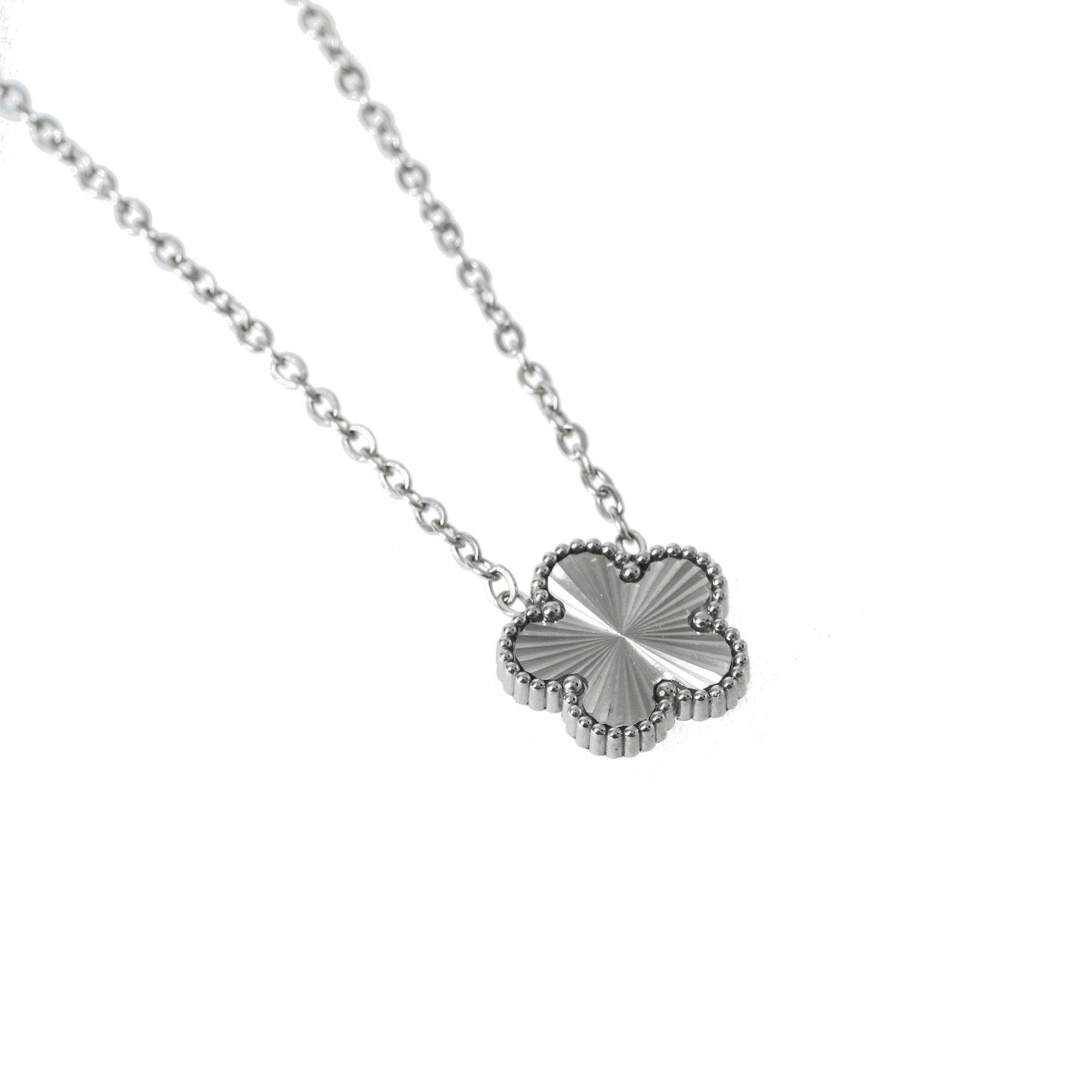 Silver - Miso - Women's Clover Pendant Necklace - 2