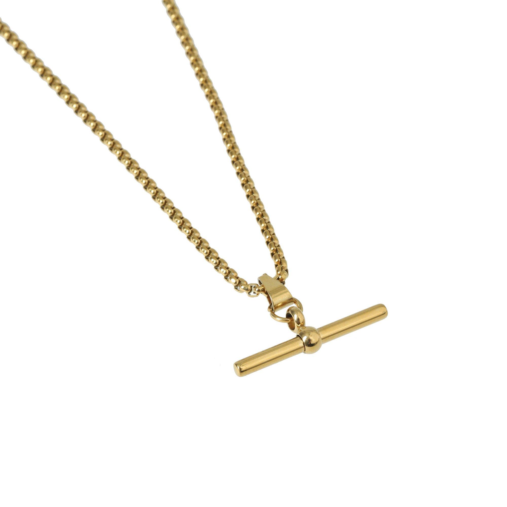Guld - Fabric - T Bar Metal Chain Necklaces - 2