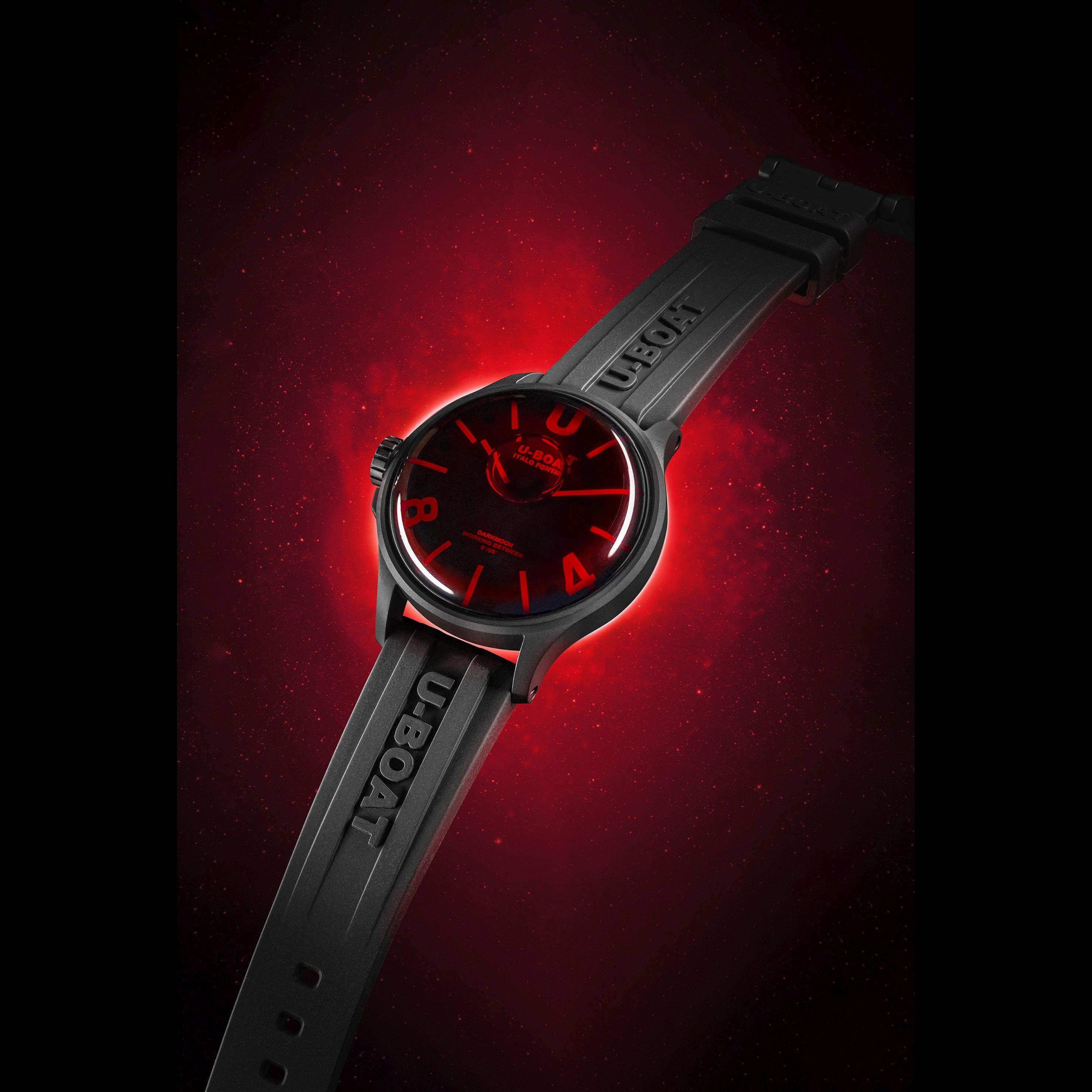Black/Red - U-Boat - Men's DARKMOON 40 Analogue Quartz Watch - 2