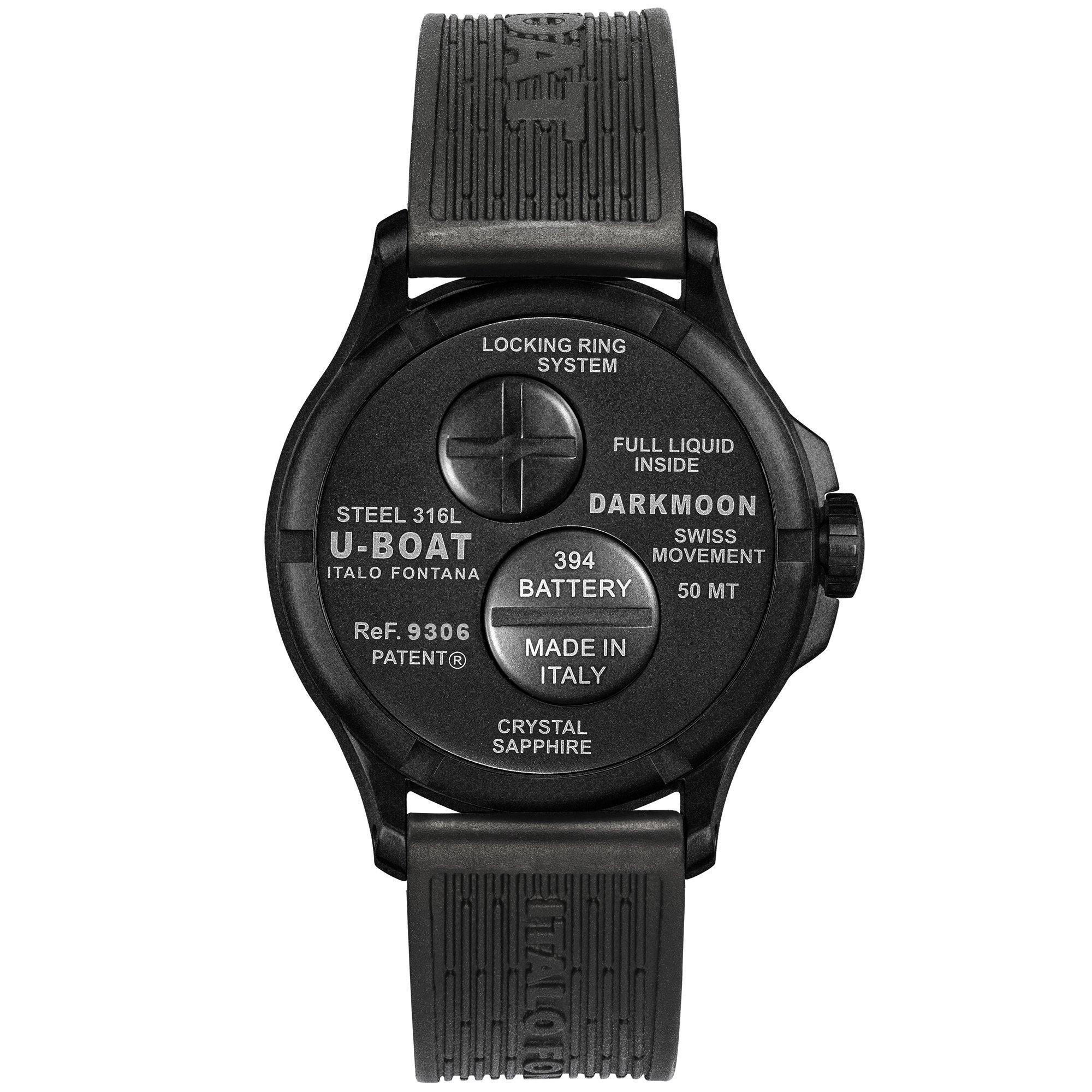 Black/Red - U-Boat - Men's DARKMOON 40 Analogue Quartz Watch - 3