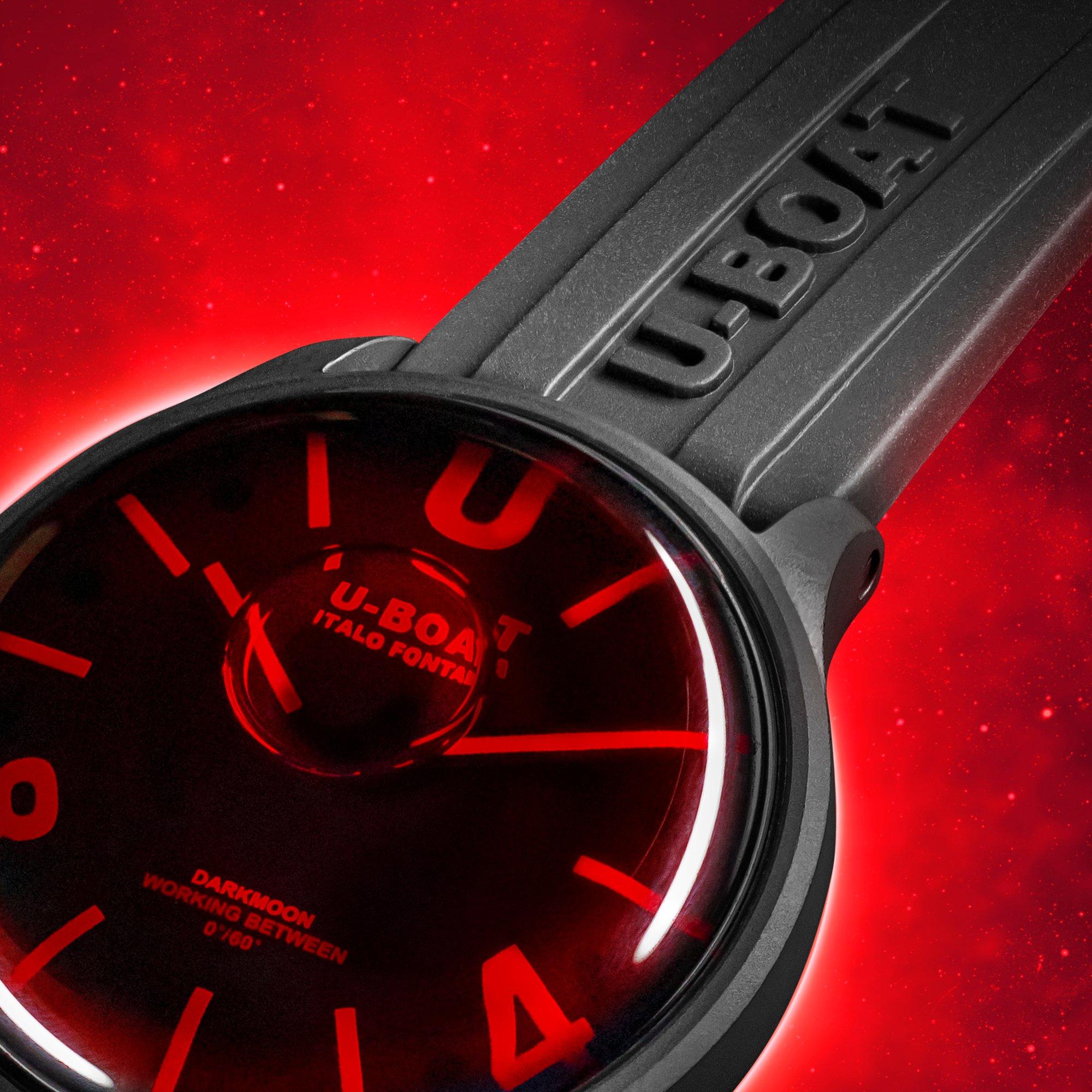 Black/Red - U-Boat - Men's DARKMOON 40 Analogue Quartz Watch - 4