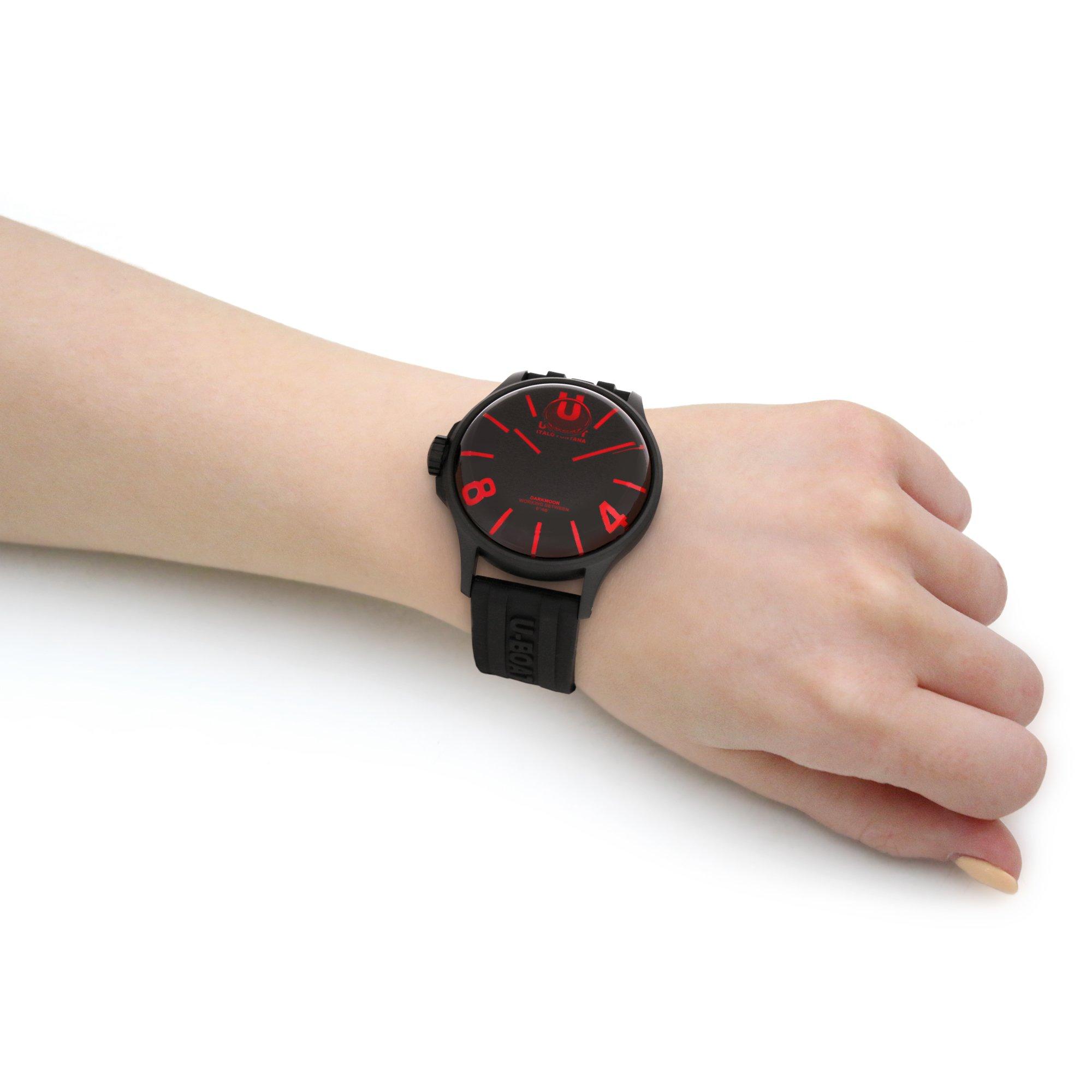 Black/Red - U-Boat - Men's DARKMOON 40 Analogue Quartz Watch - 5
