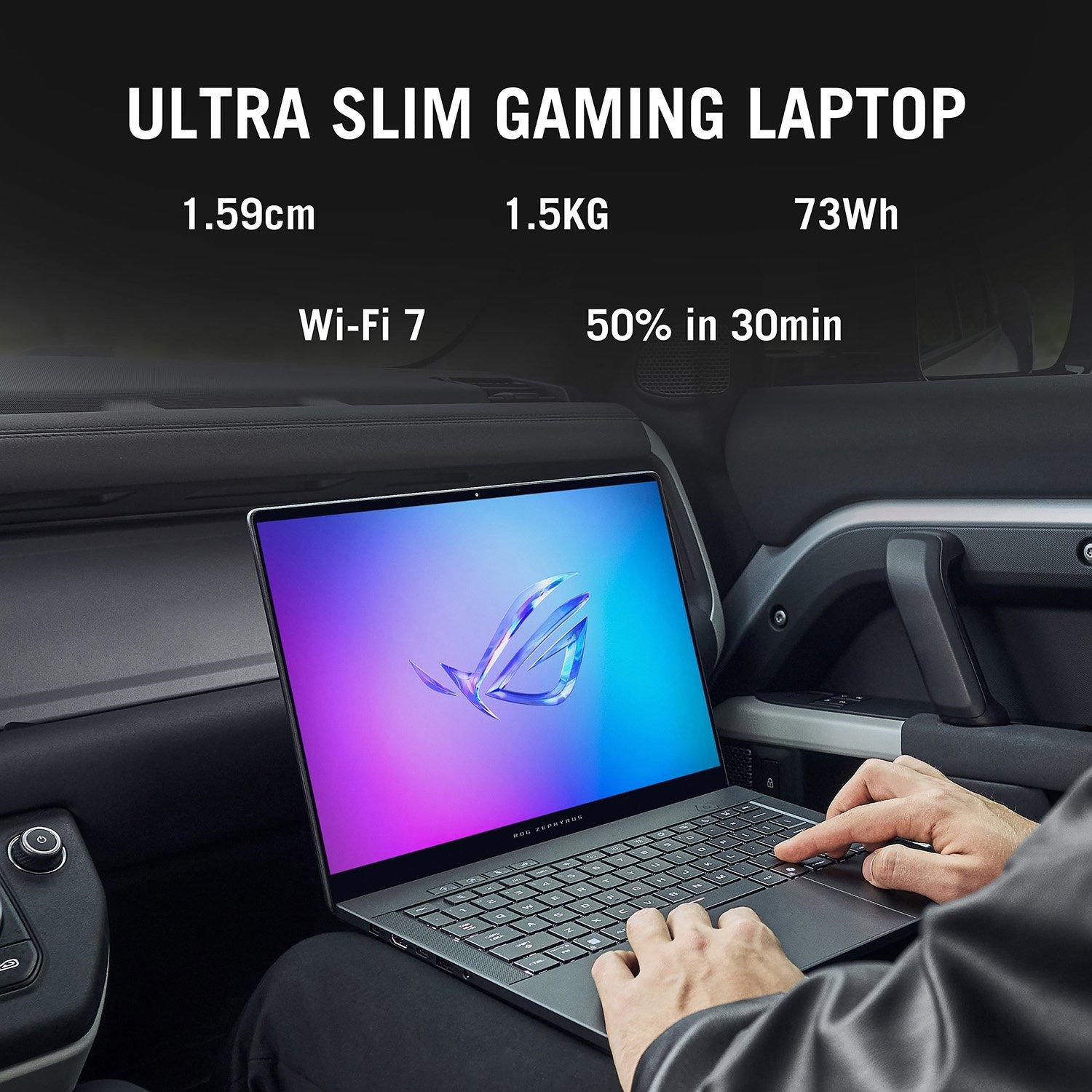 Black - ASUS - ASUS ROG Zephyrus G14 14 3K OLED 120Hz Gaming Laptop - Ryzen AI 9 465 16GB RAM 1TB SSD RTX 5060 - 7