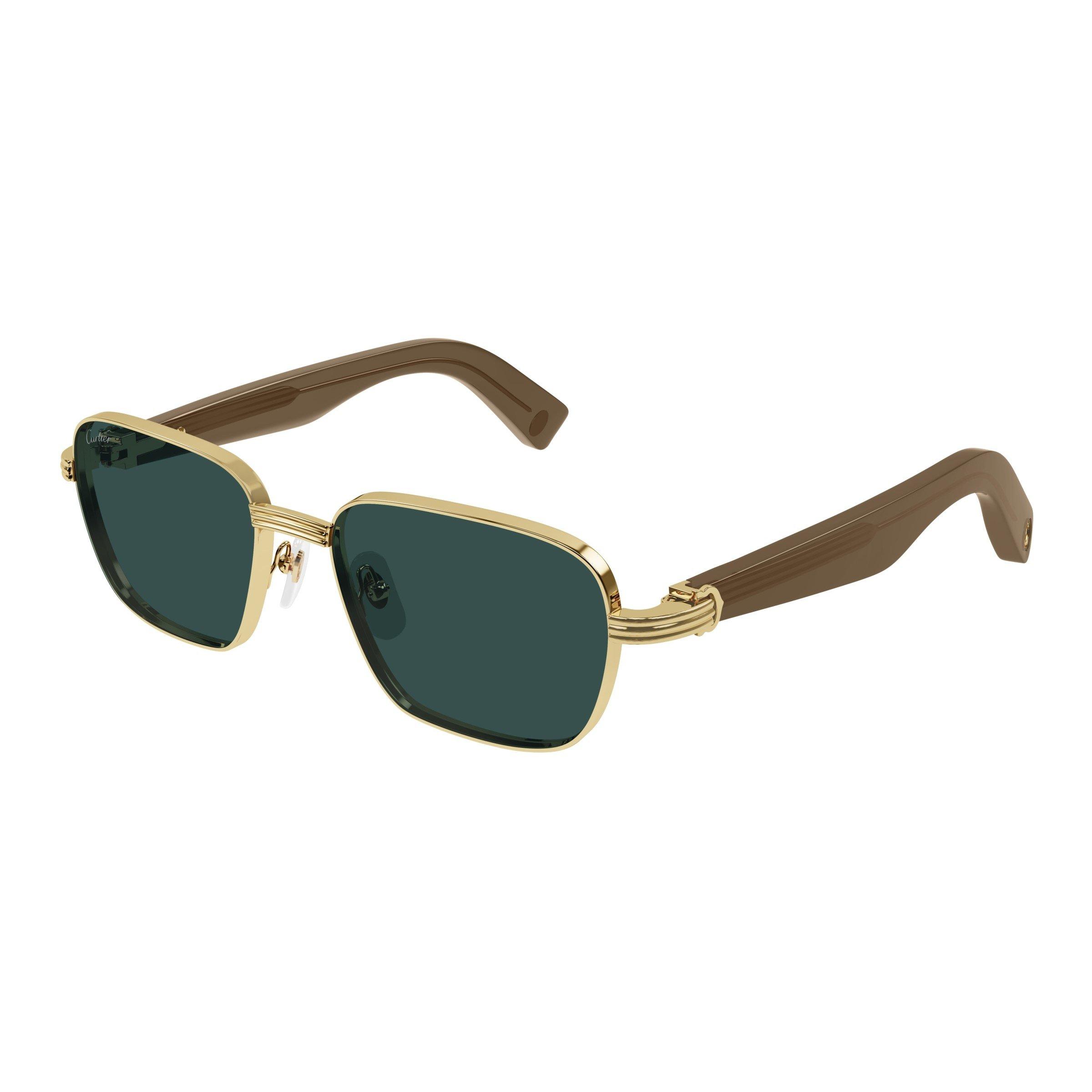 Gold/Black - Cartier - Cartier Mens Rectangular CT0538S Sunglasses - 1