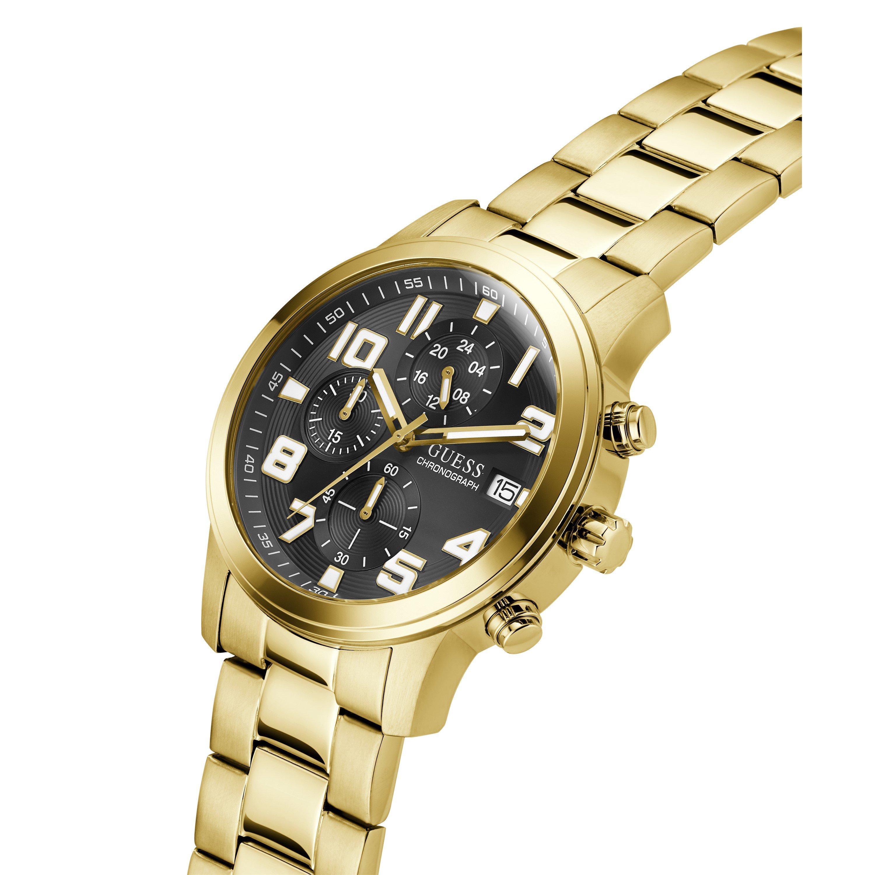 Sort/Guld - Guess - Men's Atticus Analogue Quartz Watch - 4