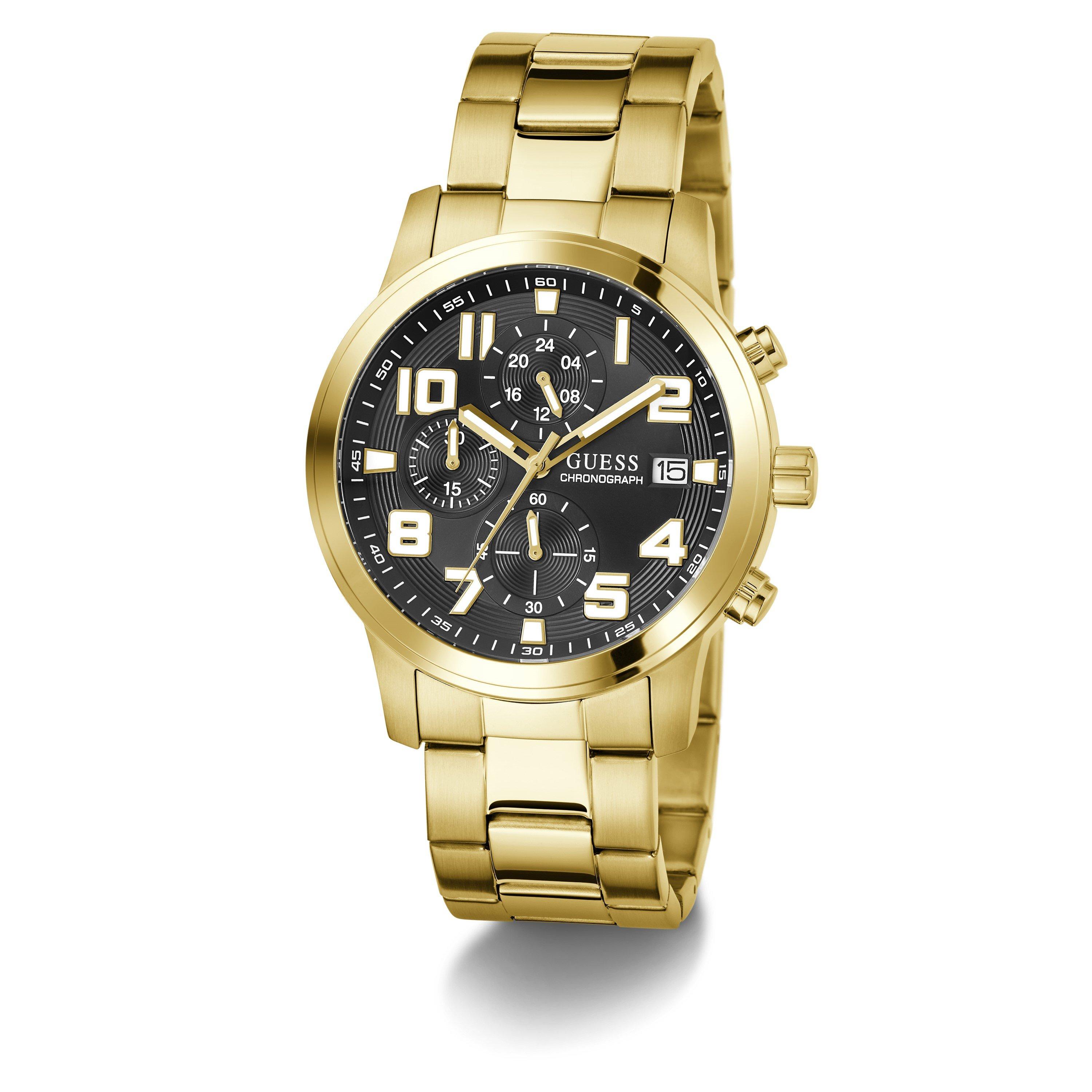 Sort/Guld - Guess - Men's Atticus Analogue Quartz Watch - 5