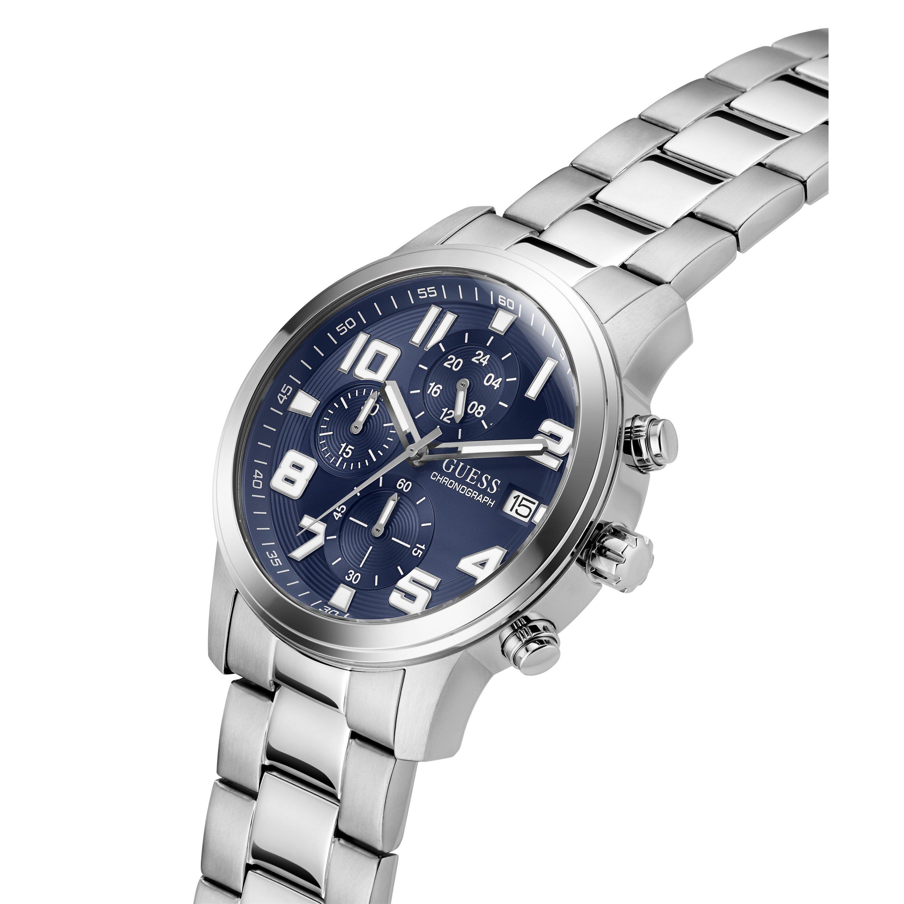 Azul/Prata - Guess - Men's Atticus Analogue Quartz Watch - 4