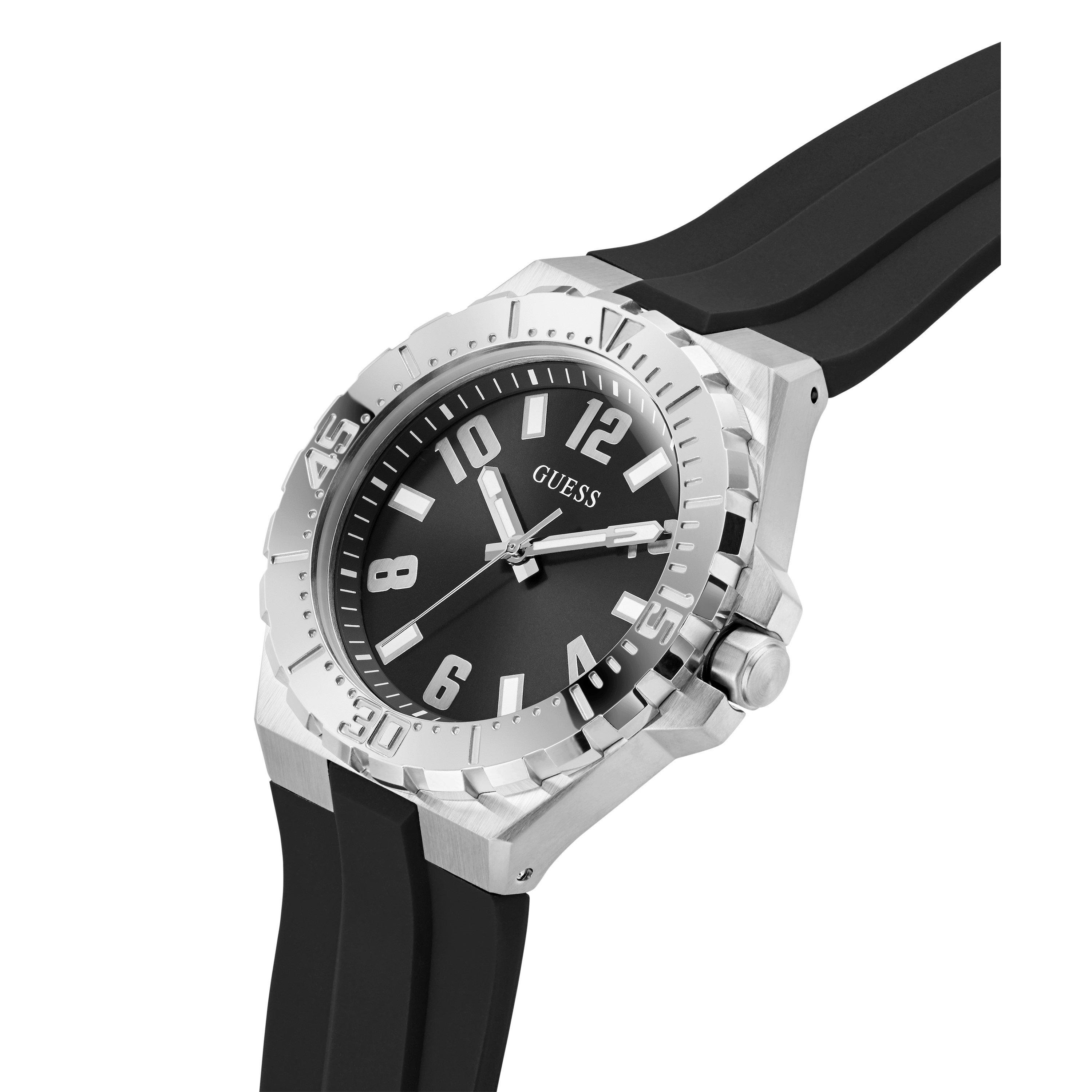 Black/Silver - Guess - Men's Analogue Quartz Watch - 4