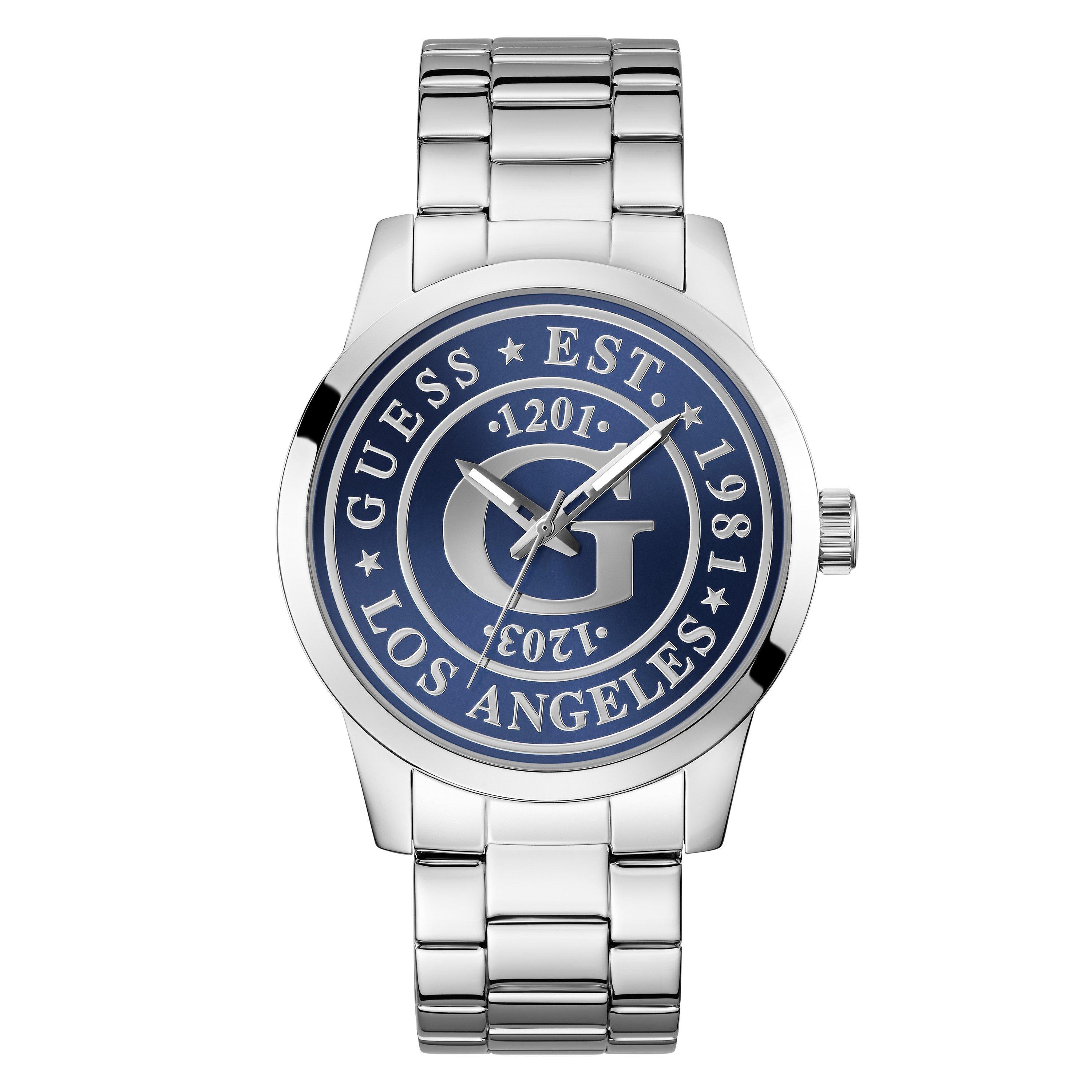 Blue/Silver - Guess - Men's Collegiate Analogue Quartz Watch - 1