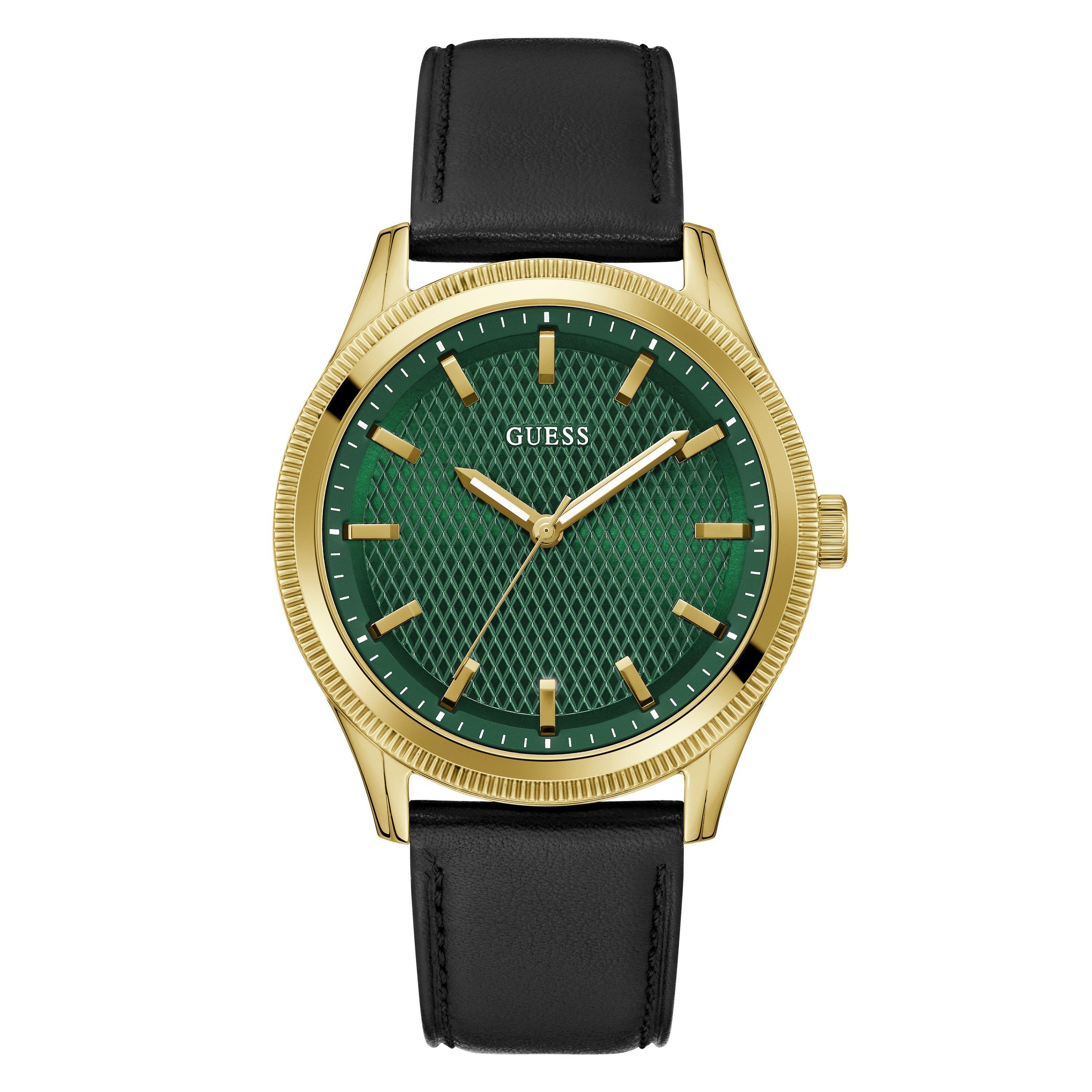 Guess Men's Analogue Quartz Watch - Green/Gold
