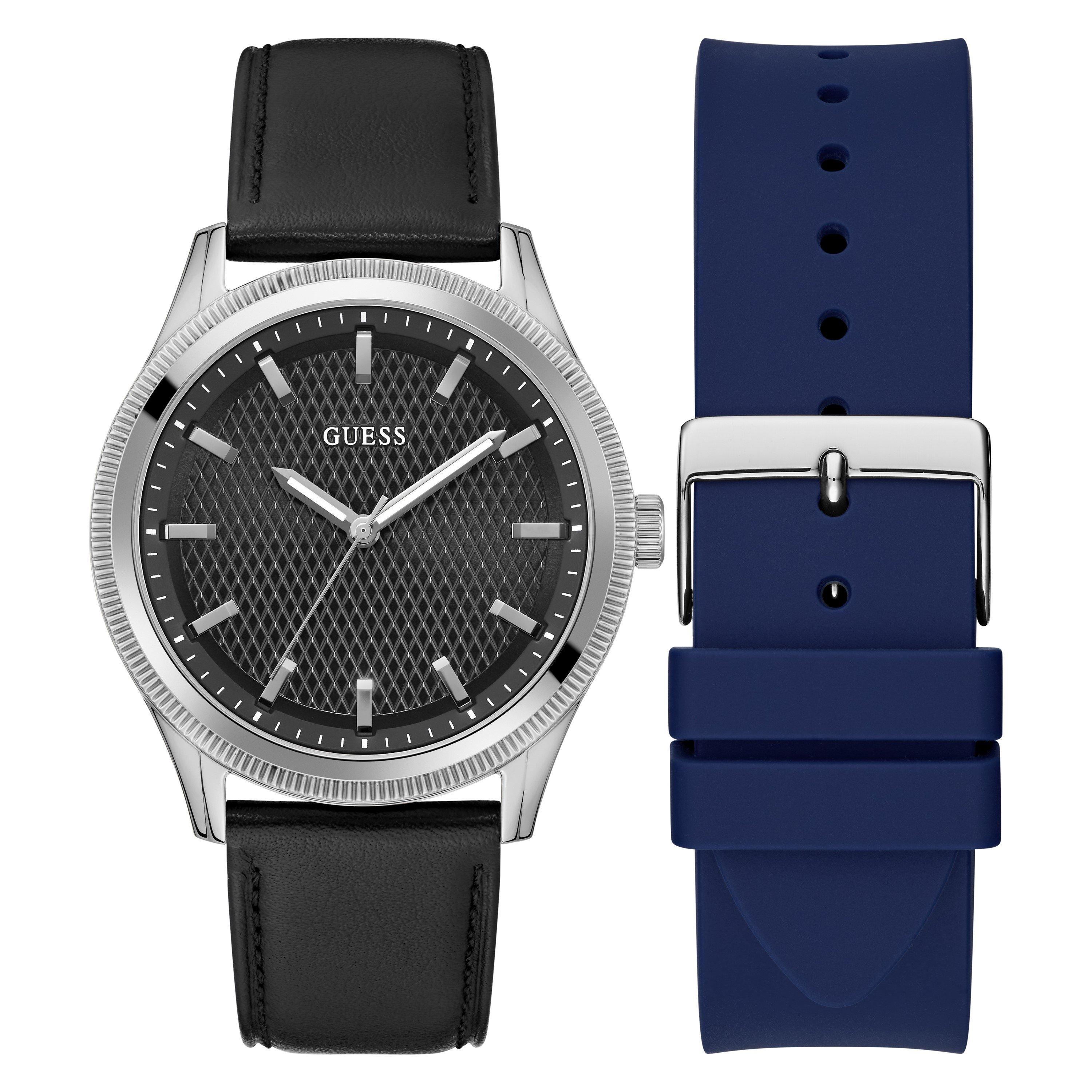 Guess Men's Black/Silver Analogue Quartz Watch