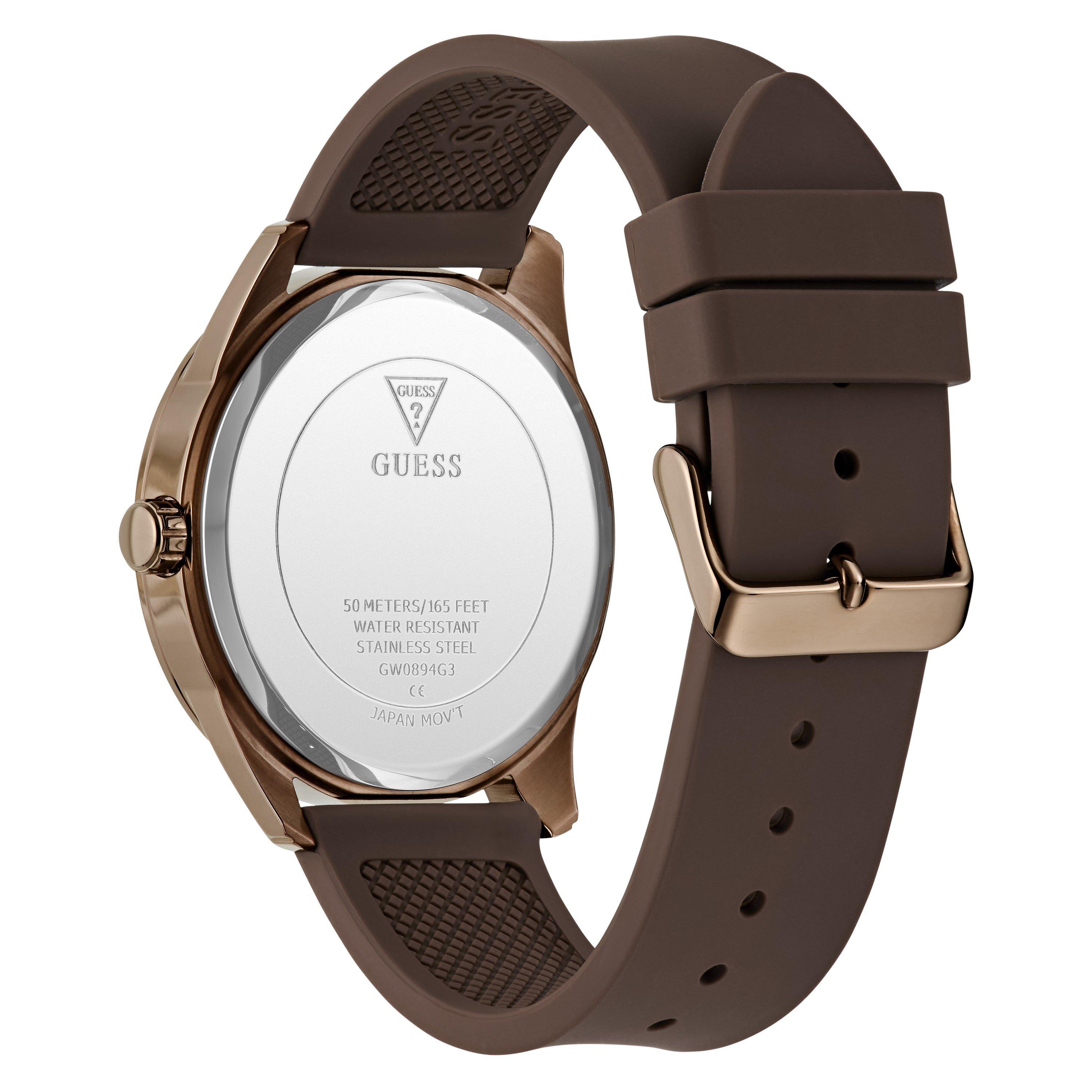 Blue/Brown - Guess - Men's Elliot Analogue Quartz Watch - 3