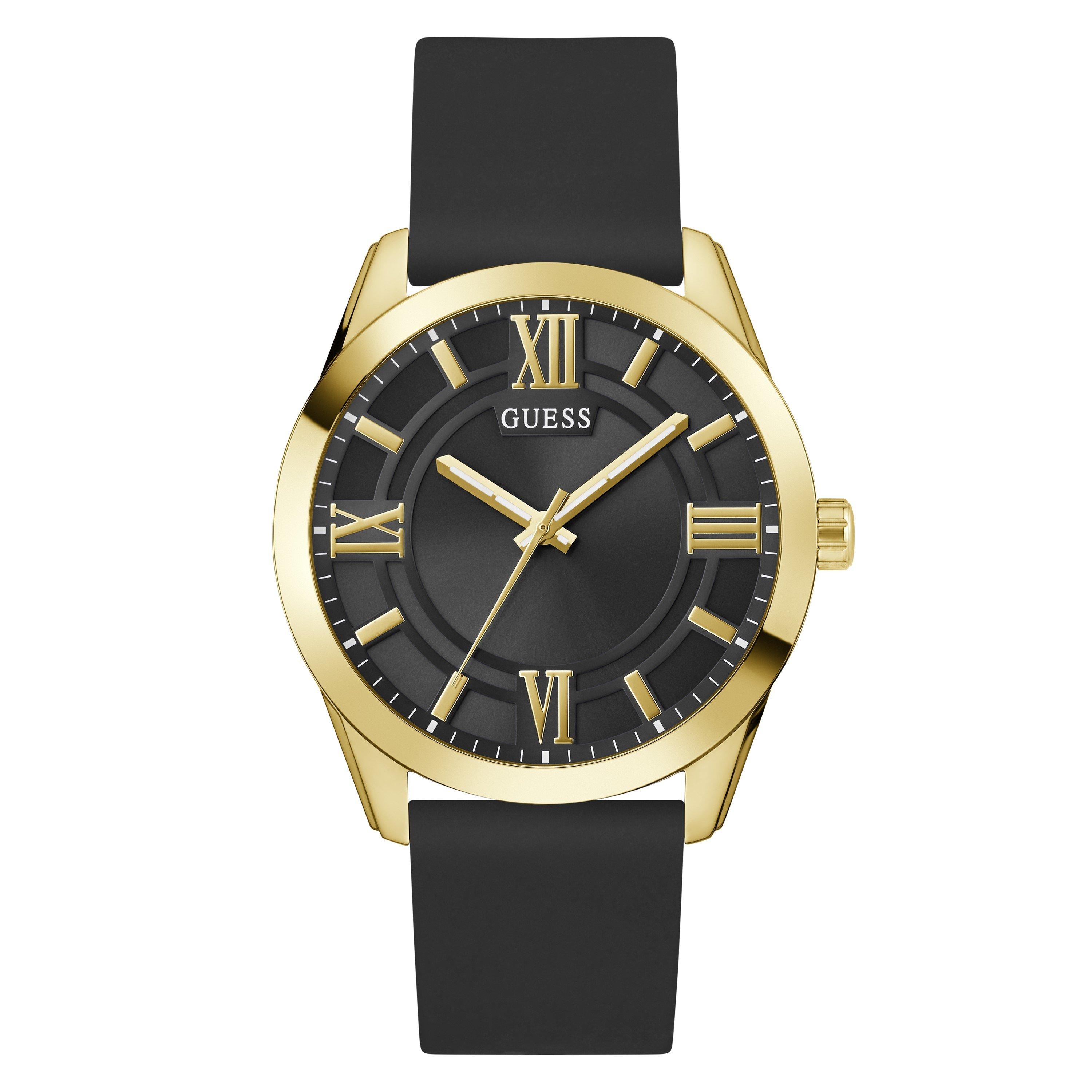 Guess Men's Elliot Analogue Quartz Watch - Black/Gold