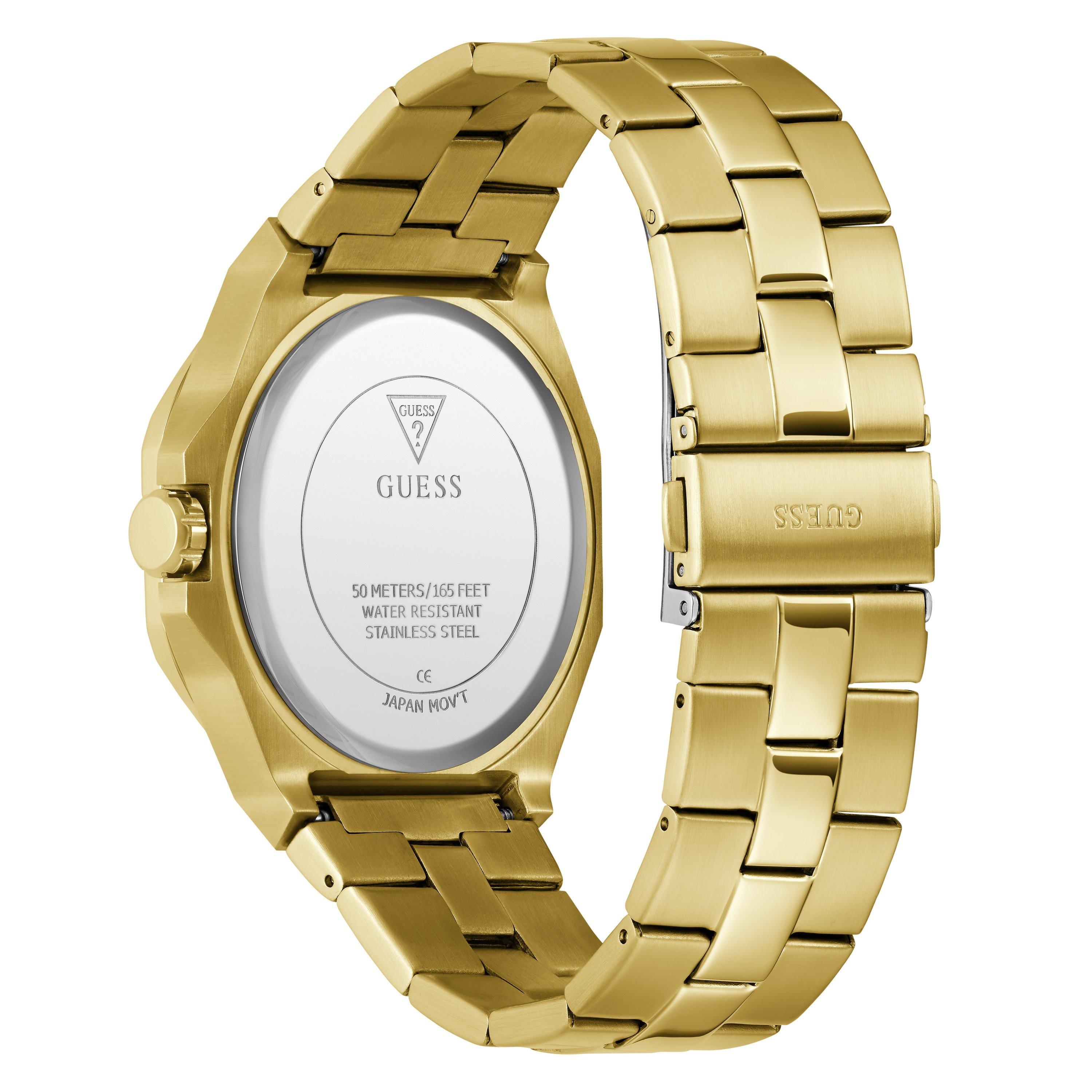 Gold/Gold - Guess - Men's Jewell Emperor Analogue Quartz Watch - 4