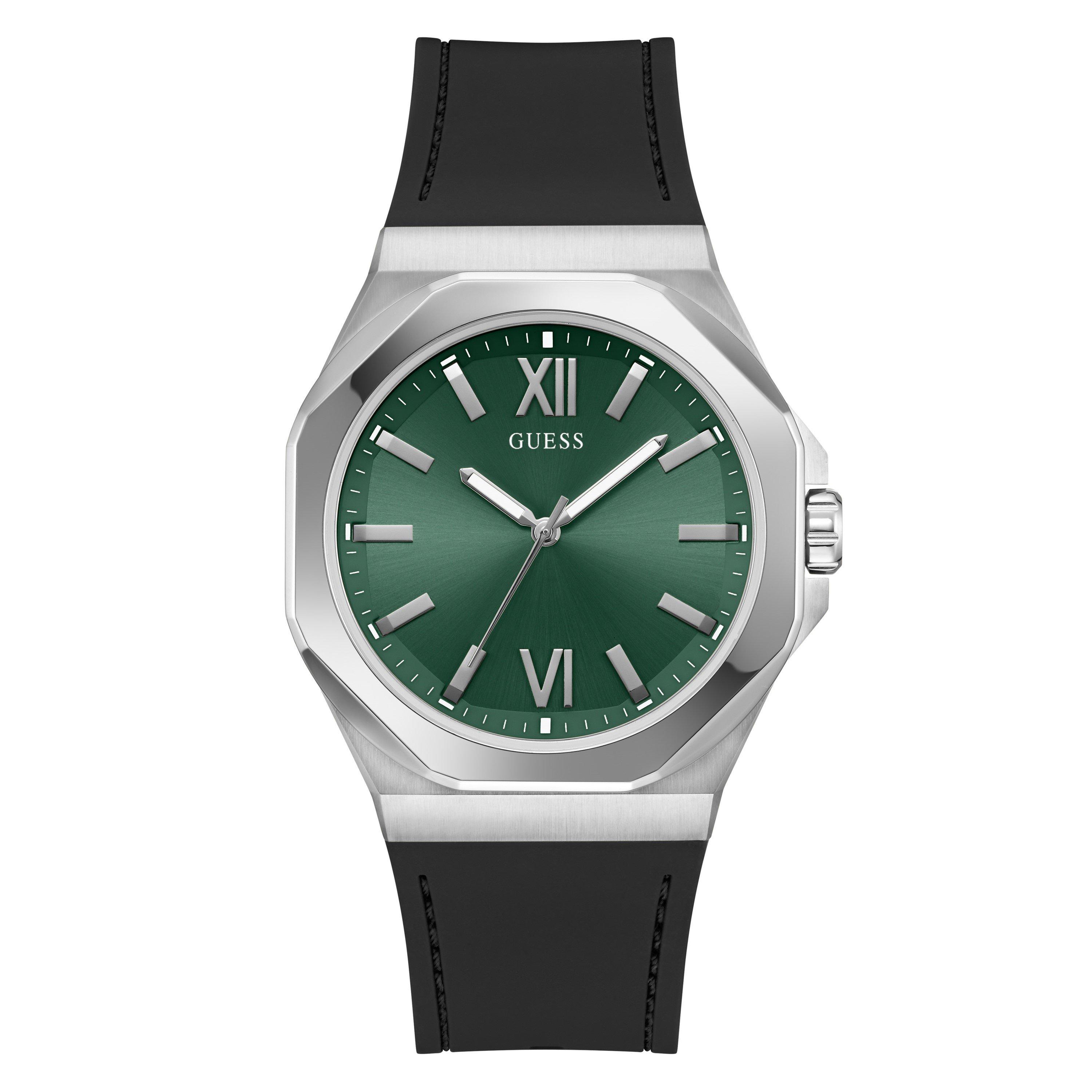Green/Silver - Guess - Men's Jewell Emperor Analogue Quartz Watch - 1