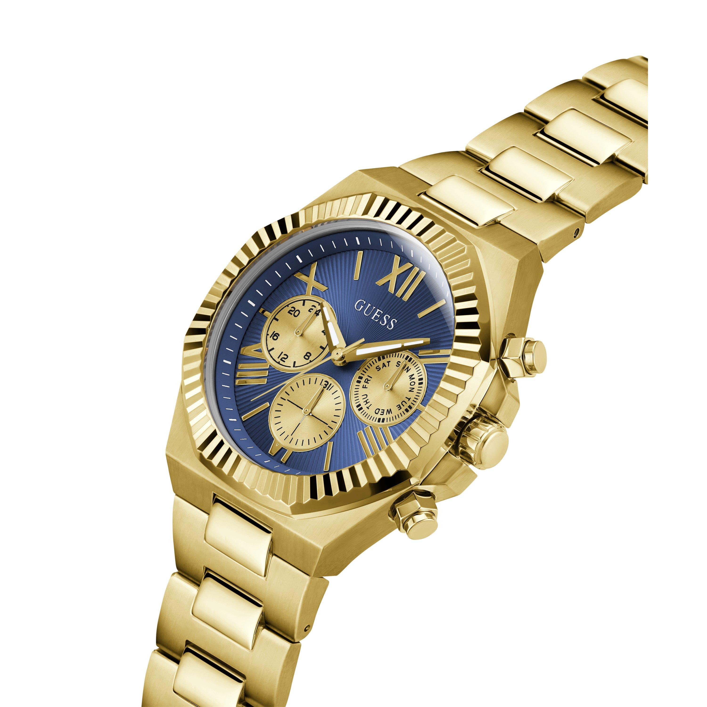 Blue/Gold - Guess - Men's Equity Analogue Quartz Watch - 4