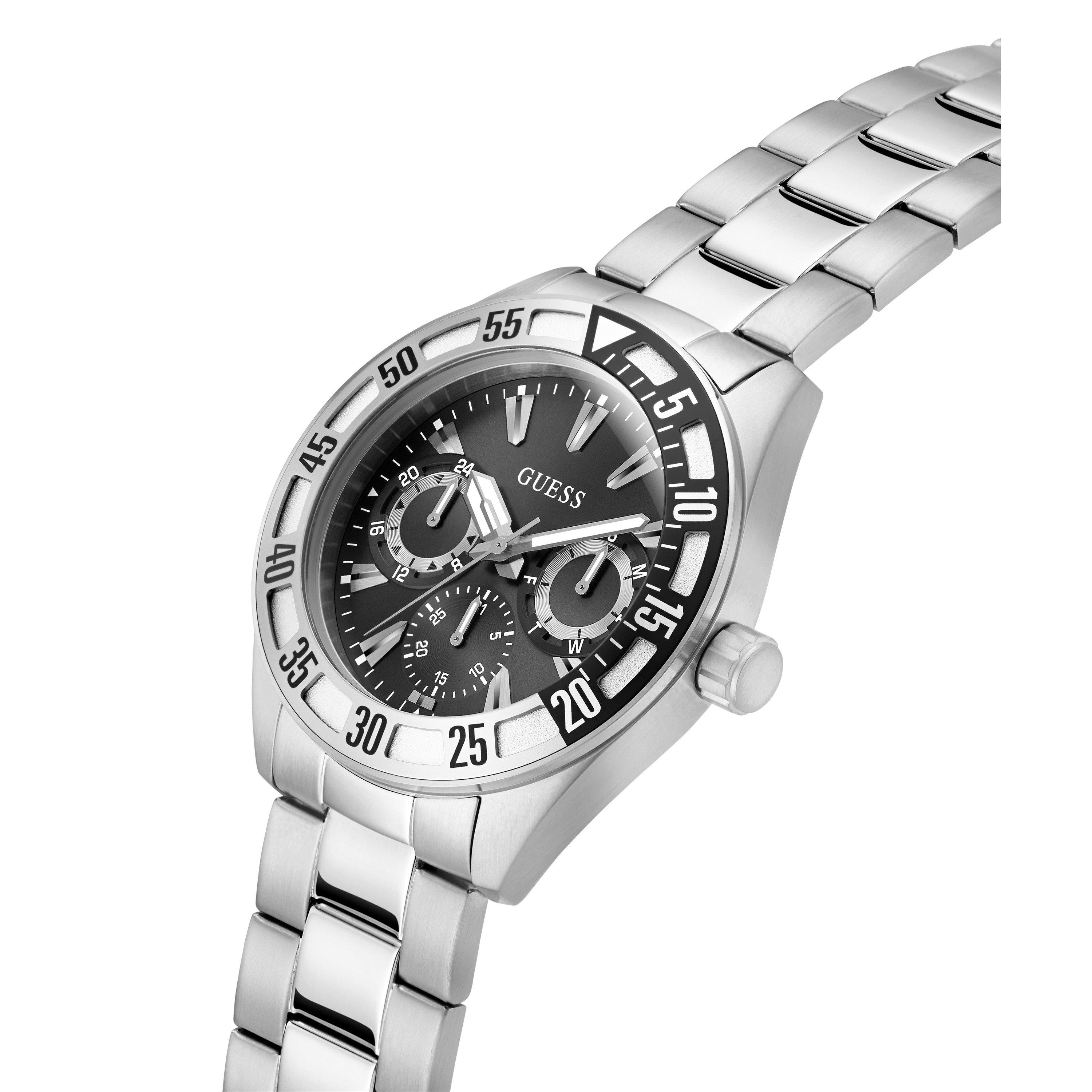 Black/Silver - Guess - Men's Letterman Analogue Quartz Watch - 4