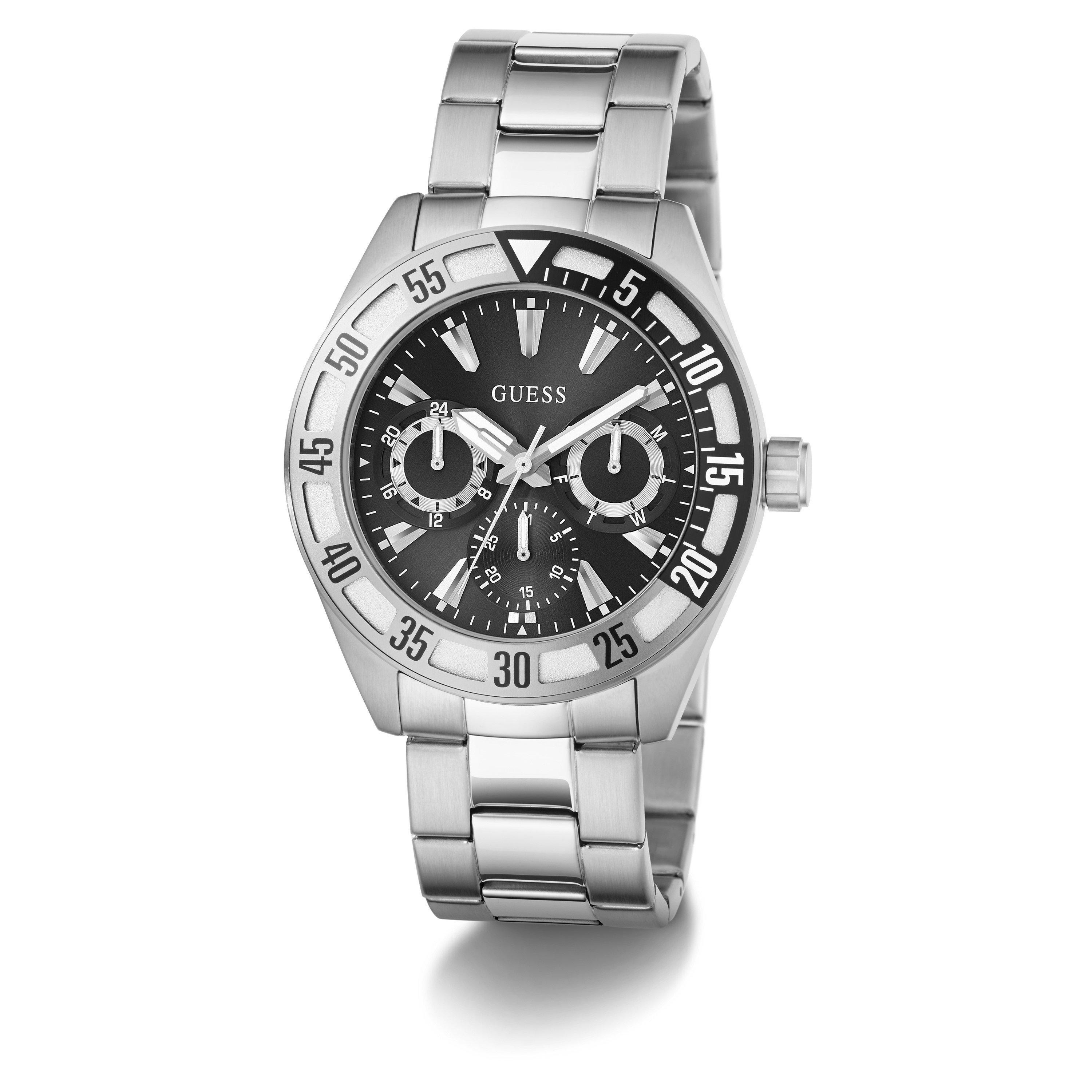 Black/Silver - Guess - Men's Letterman Analogue Quartz Watch - 5