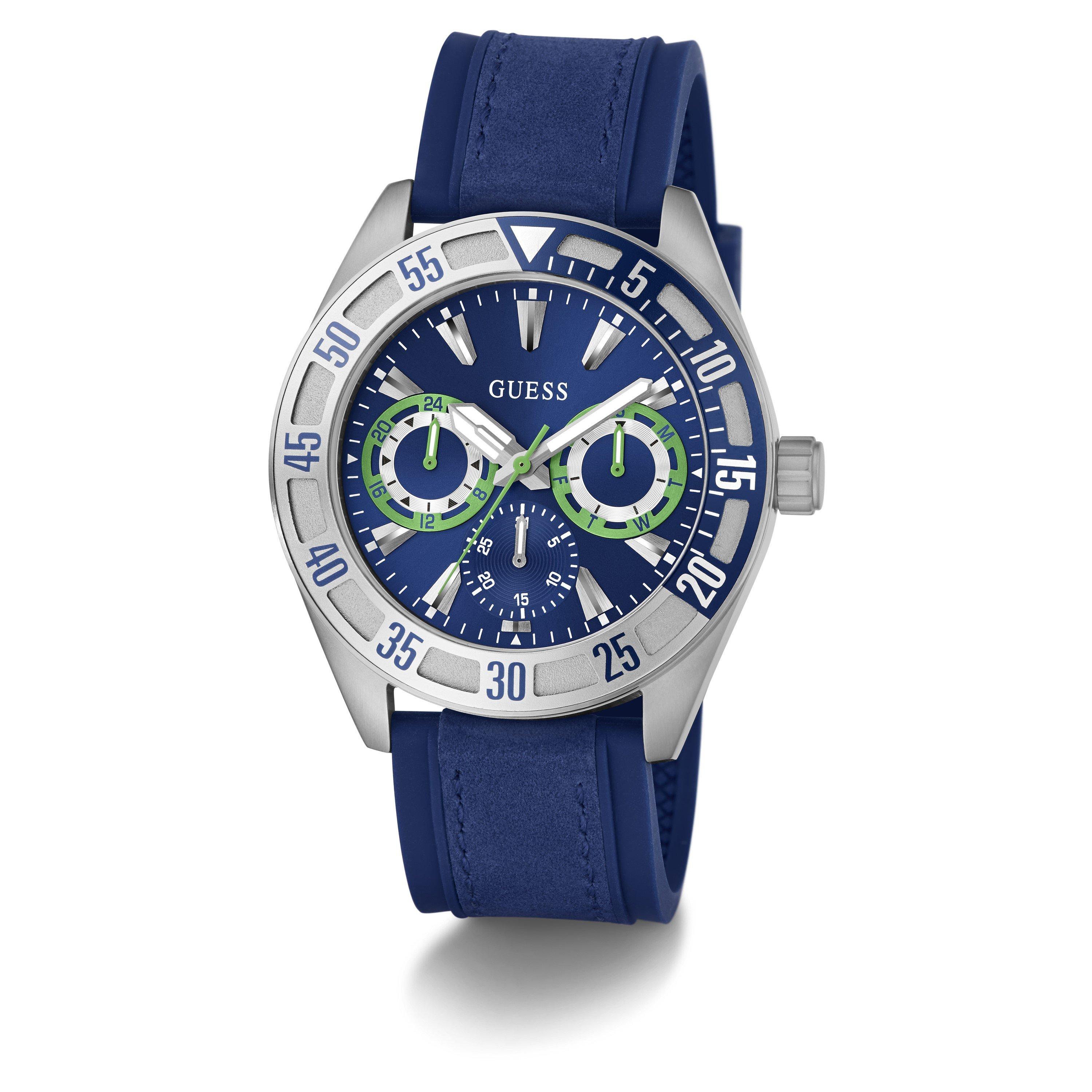 Blue/Silver - Guess - Men's Letterman Analogue Quartz Watch - 5