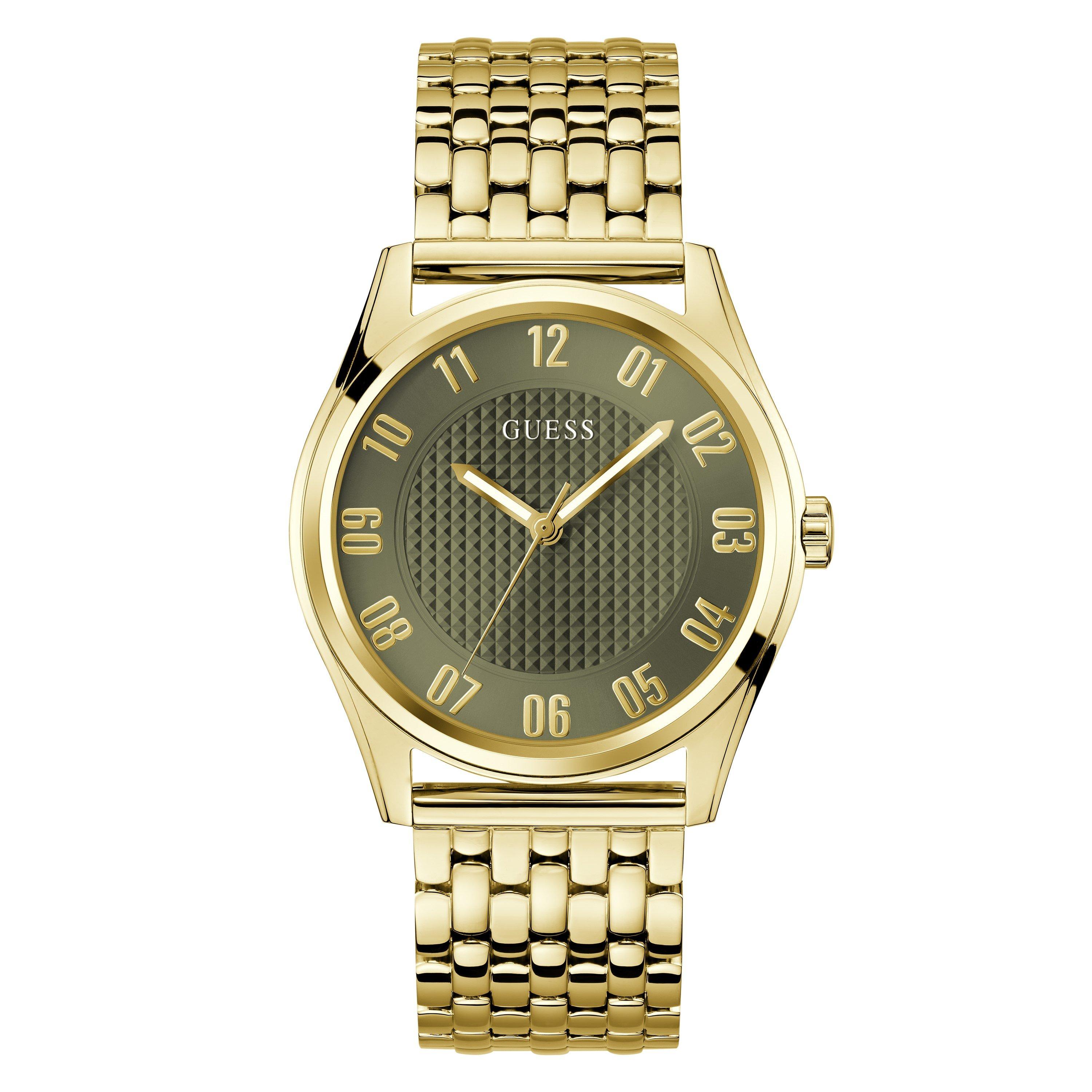 Guess Men's Tate Analogue Quartz Watch - Green/Gold