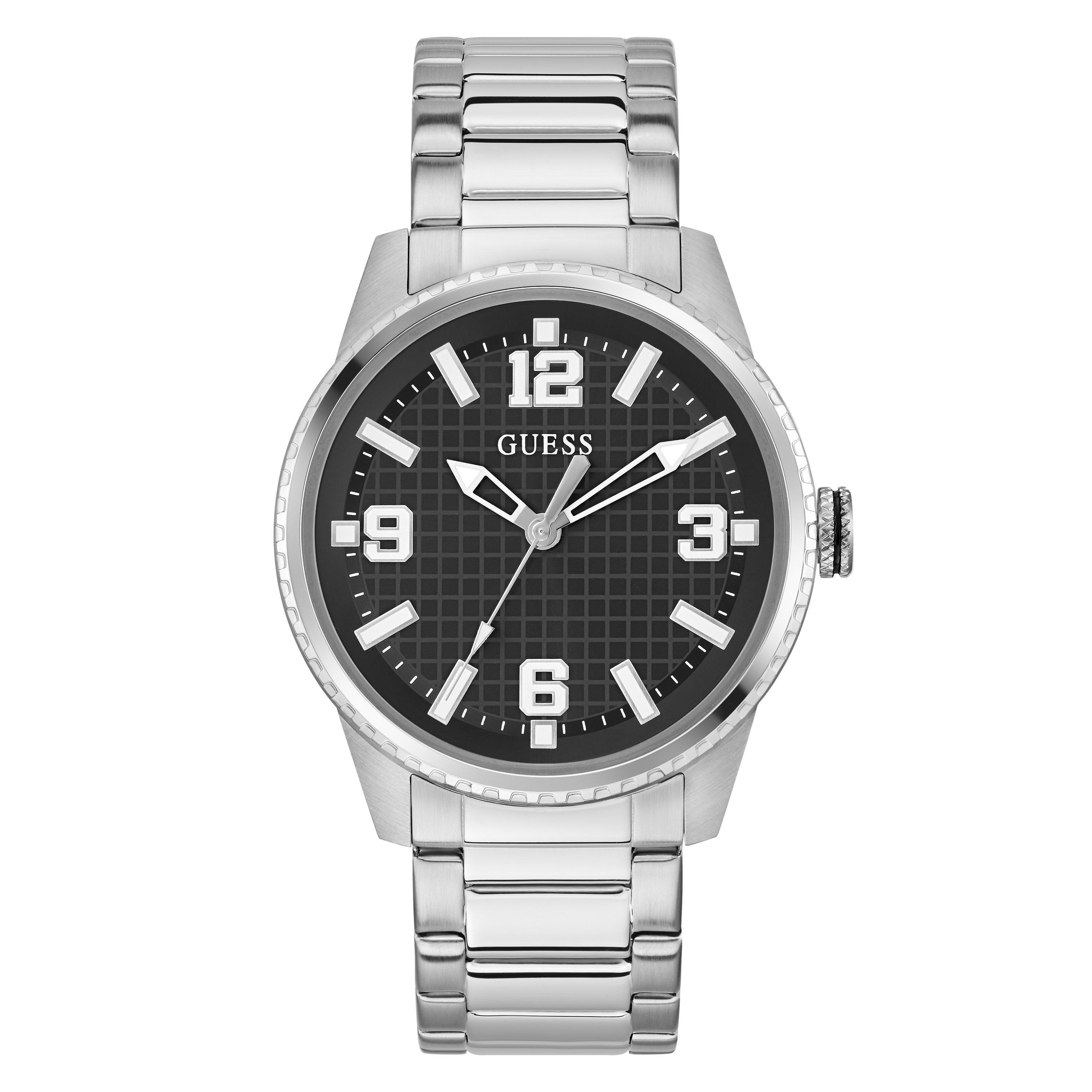 Guess Men's Black/Silver Varsity Analogue Quartz Watch
