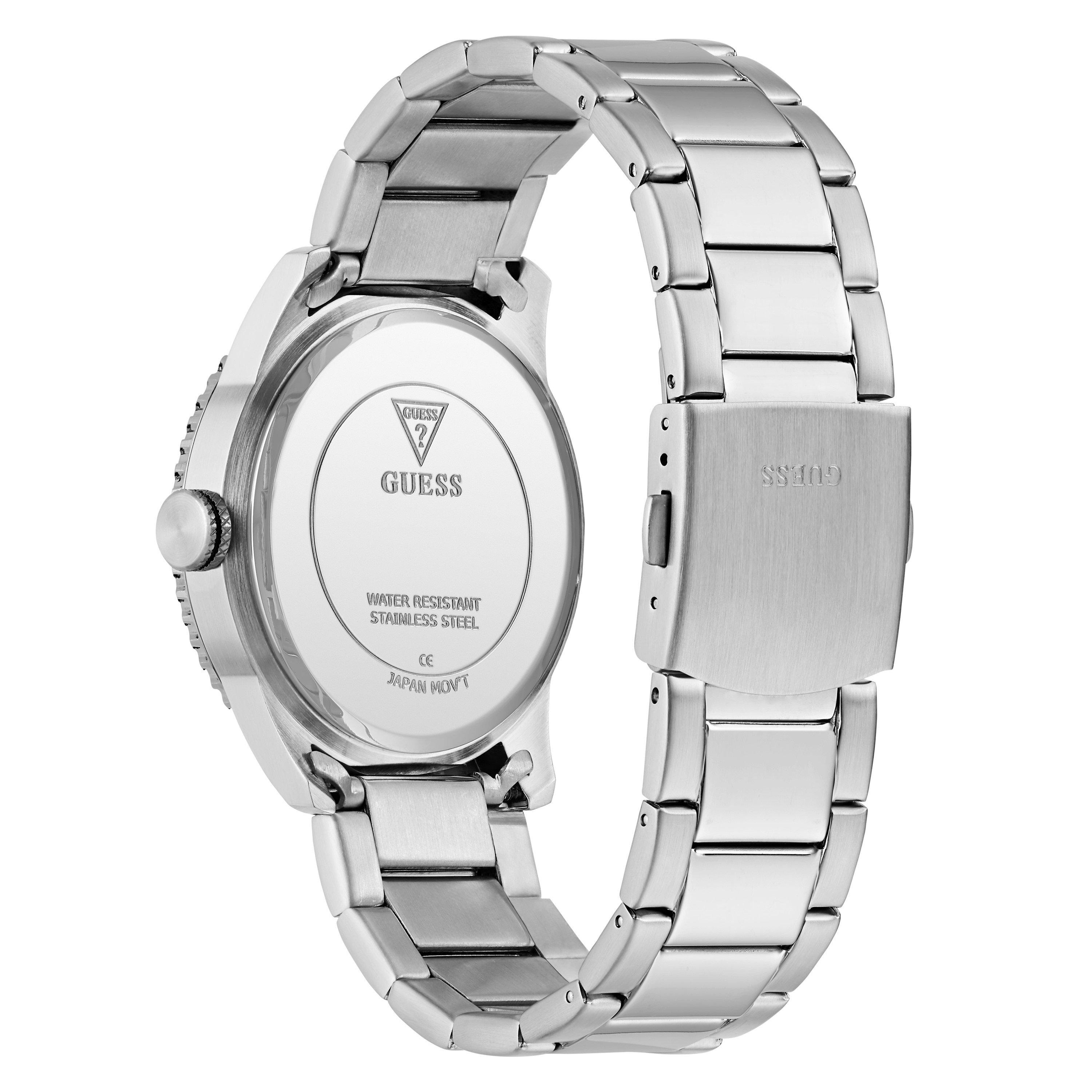 Zwart/Zilver - Guess - Men's Varsity Analogue Quartz Watch - 3