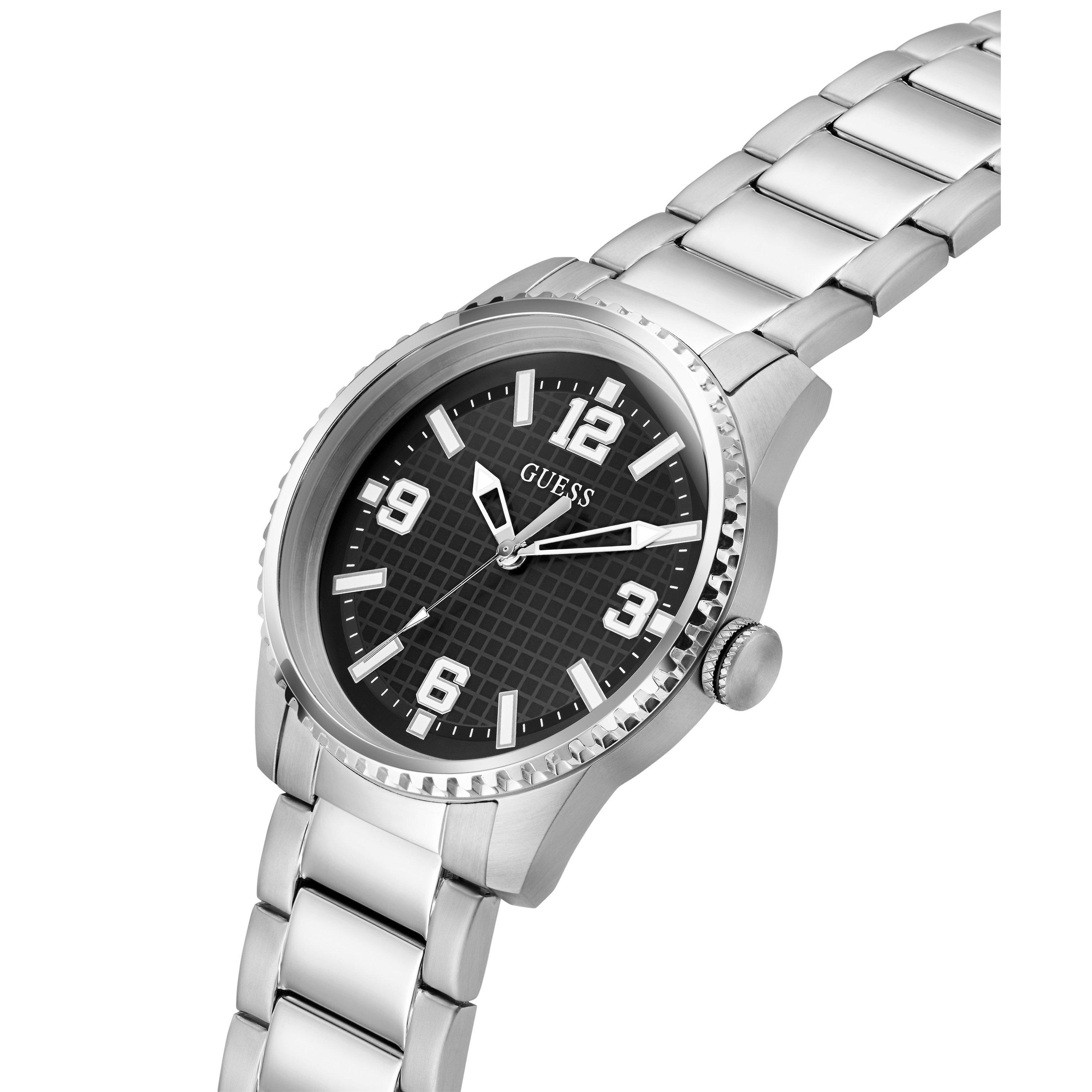 Zwart/Zilver - Guess - Men's Varsity Analogue Quartz Watch - 4