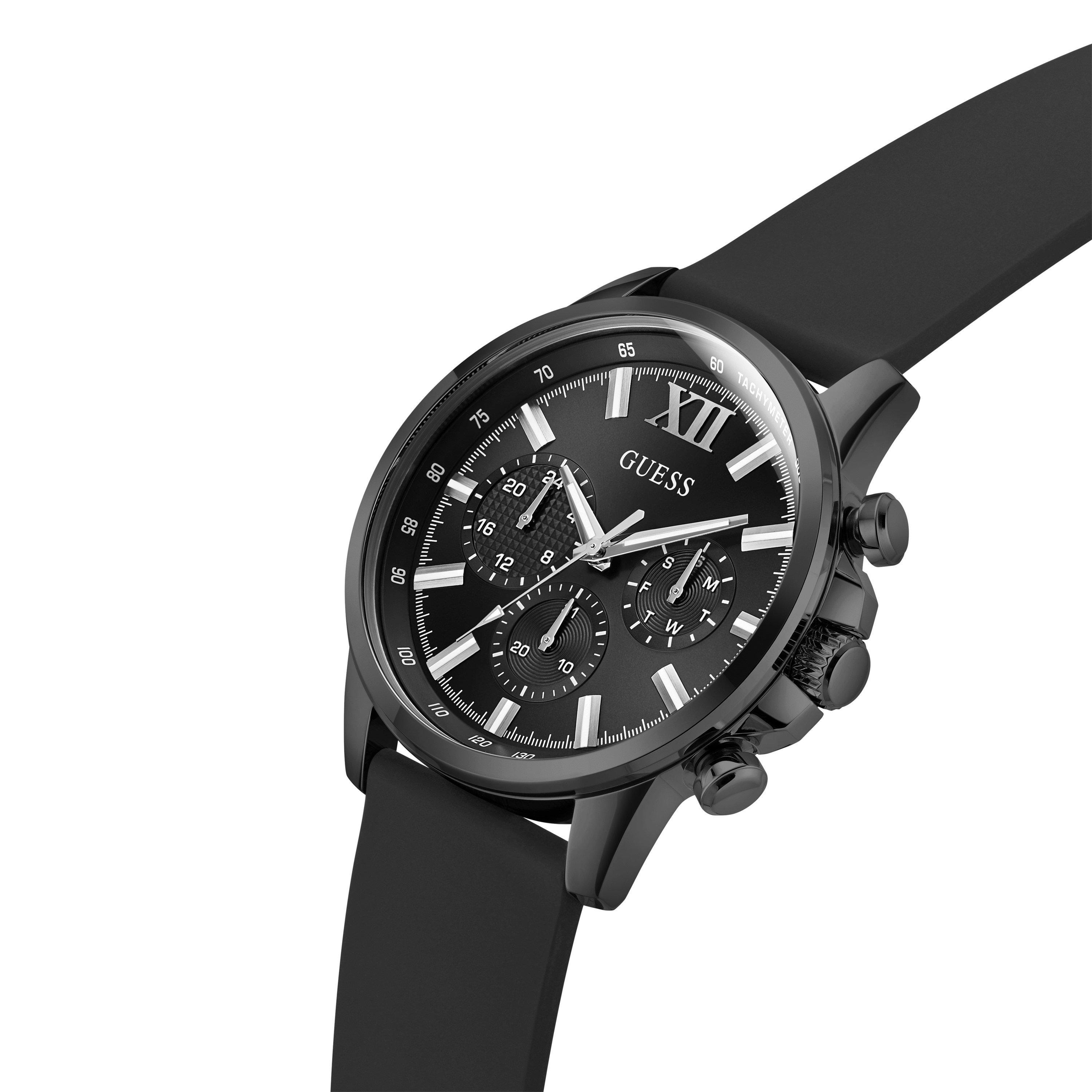 Schwarz/Schwarz - Guess - Men's Walker Analogue Quartz Watch - 4