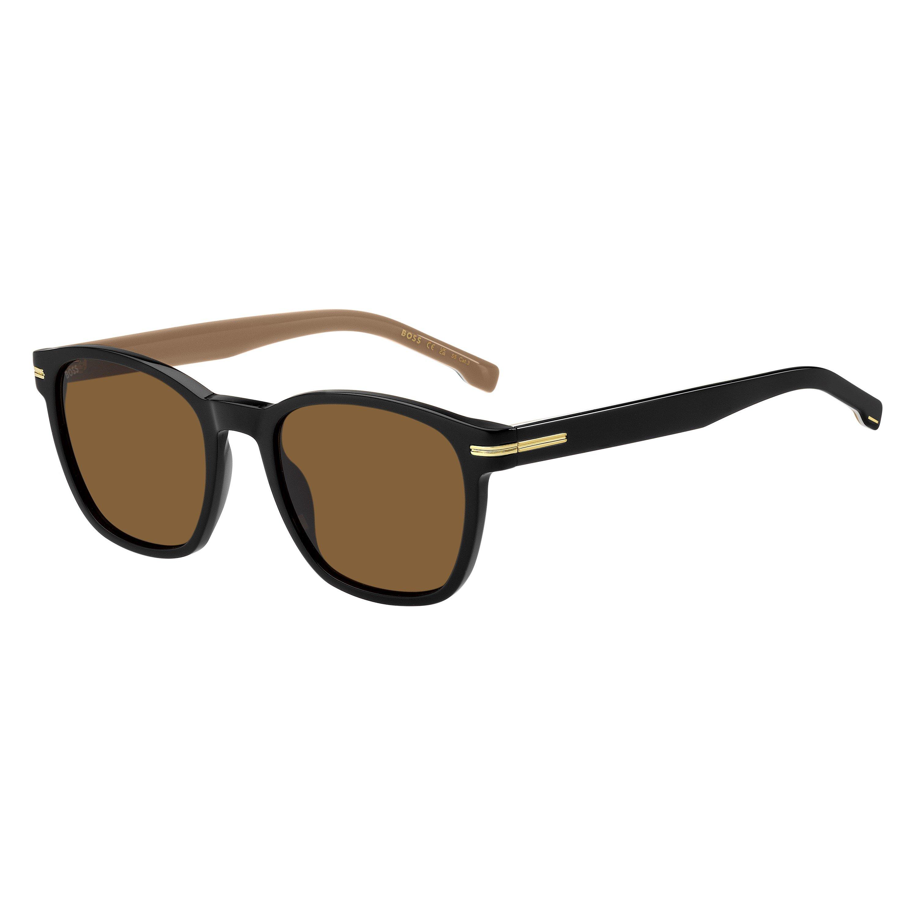 Boss Men's Su UV Protection Square Sunglasses - Black