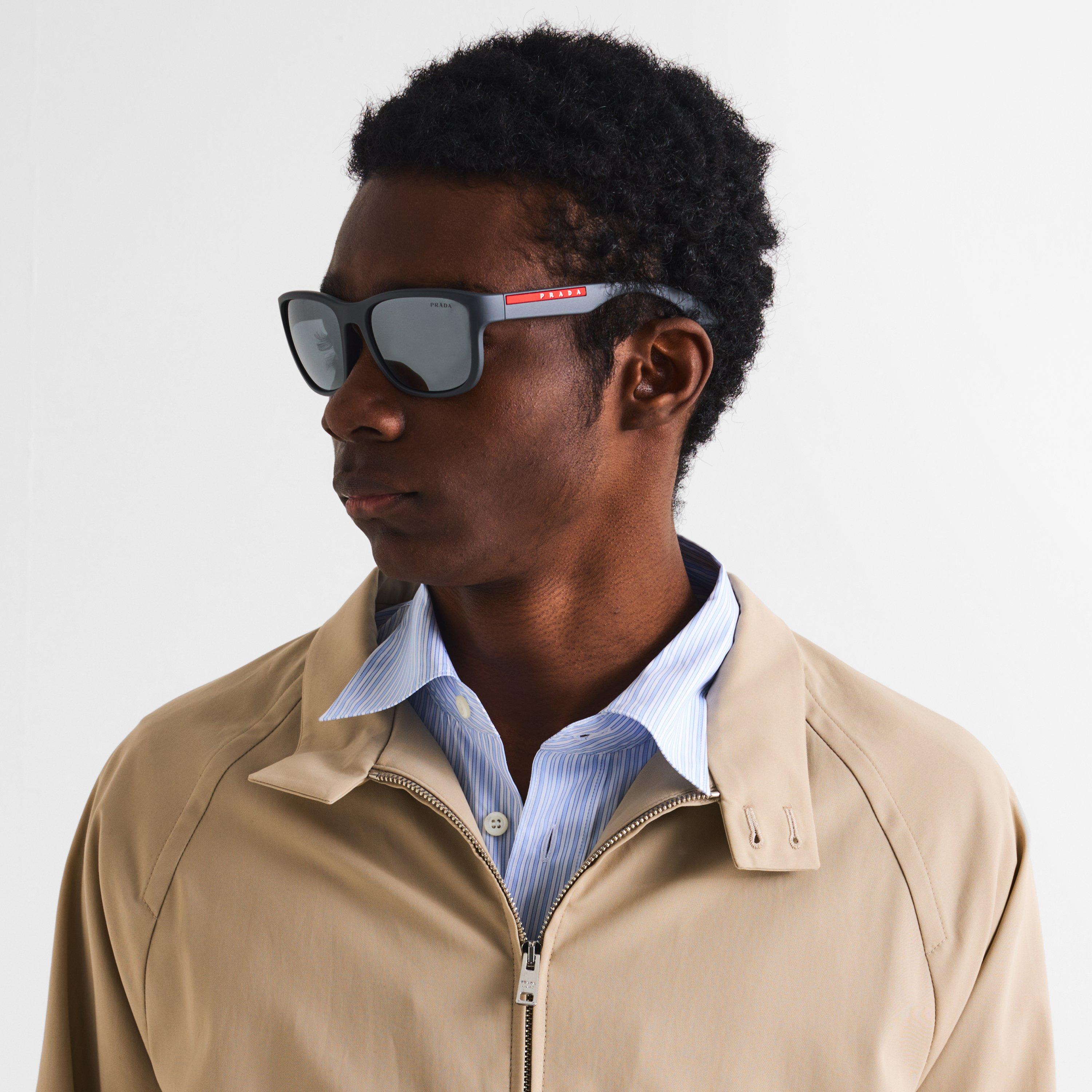 Grey Rubber - Prada - Men's 0PS 01US Aviator Sunglasses - 3