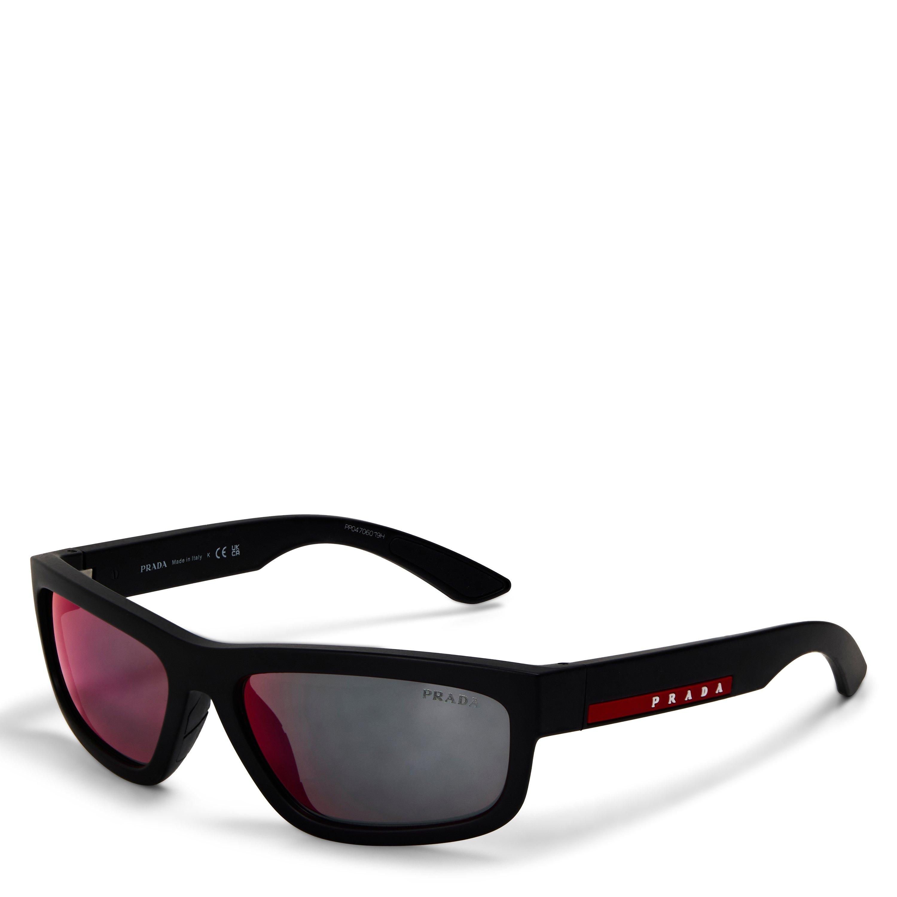 Prada Linea Rossa Men's Black/Grey Ps 05Zs Dg008f Man Sunglasses Injected Squared Mirrored Mirror - Image 2
