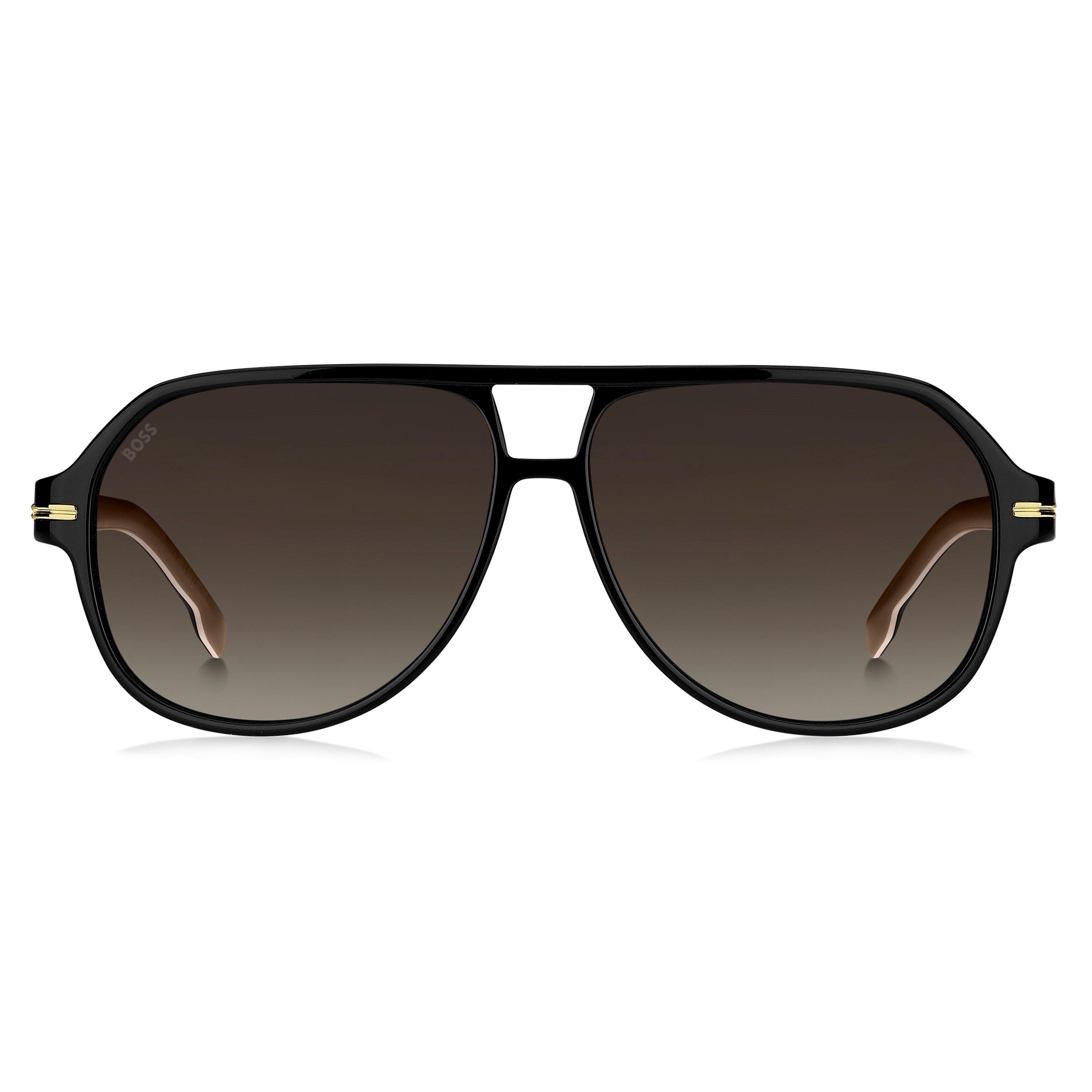 Black - Boss - Men's Square Sunglasses - 2