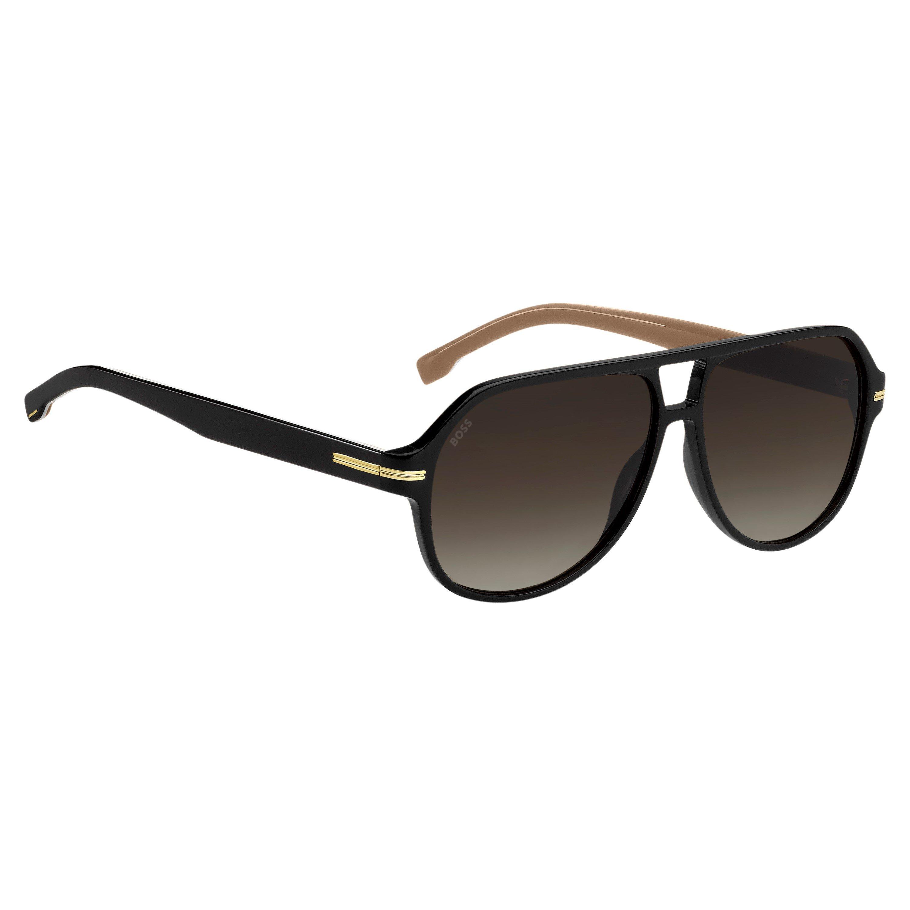 Black - Boss - Men's Square Sunglasses - 3