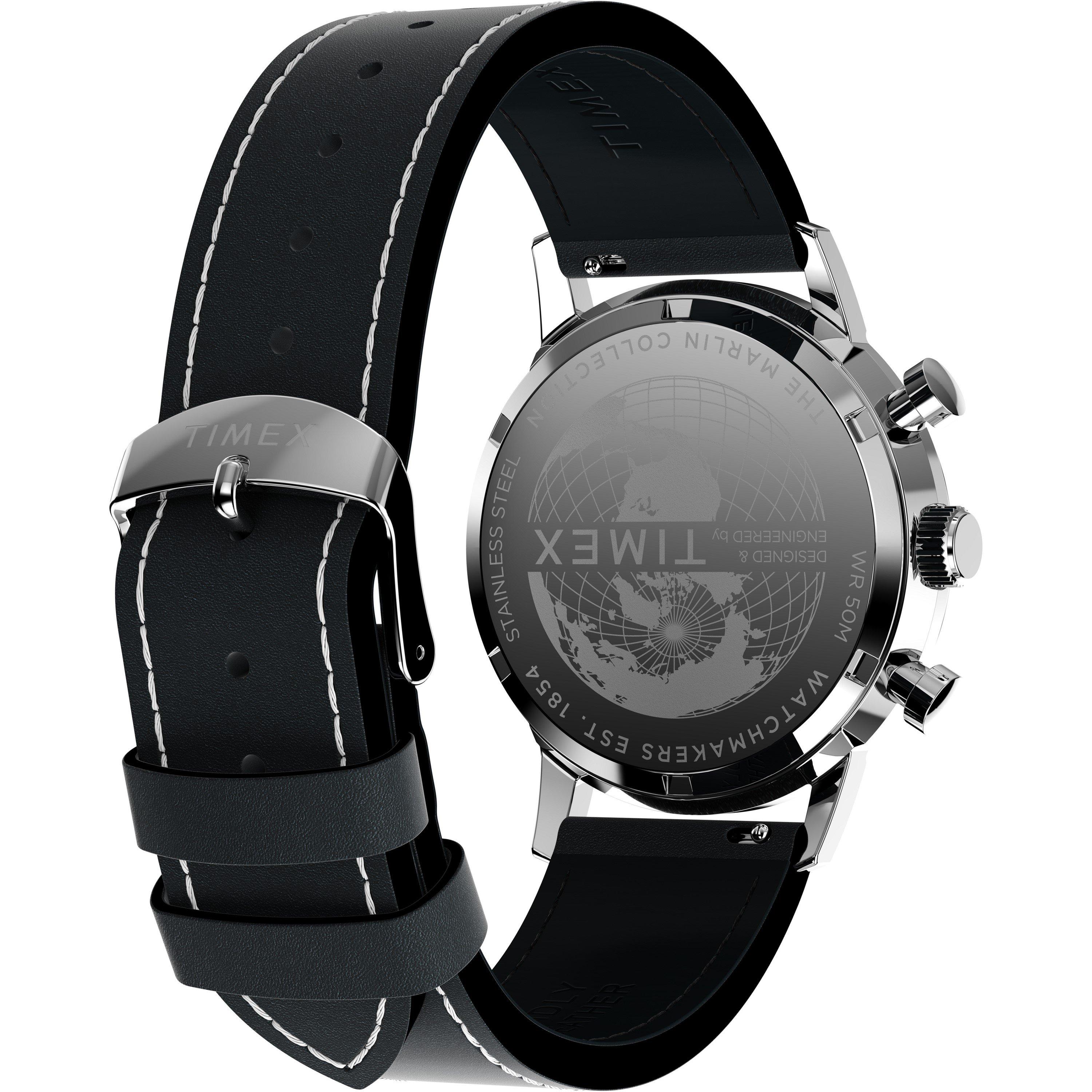 Brown/Silver - Timex - Men's Marlin Analogue Quartz Watch - 5