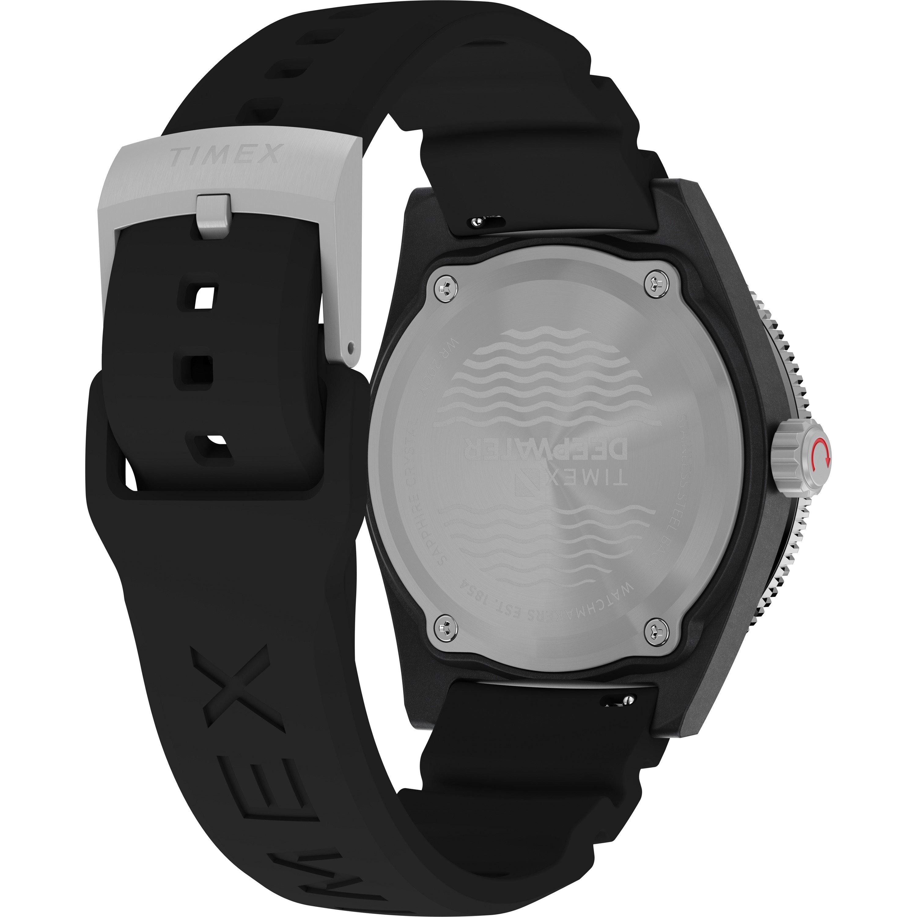 Black/Silver - Timex - Men's Deep Water Meridian Quartz Watch - 5