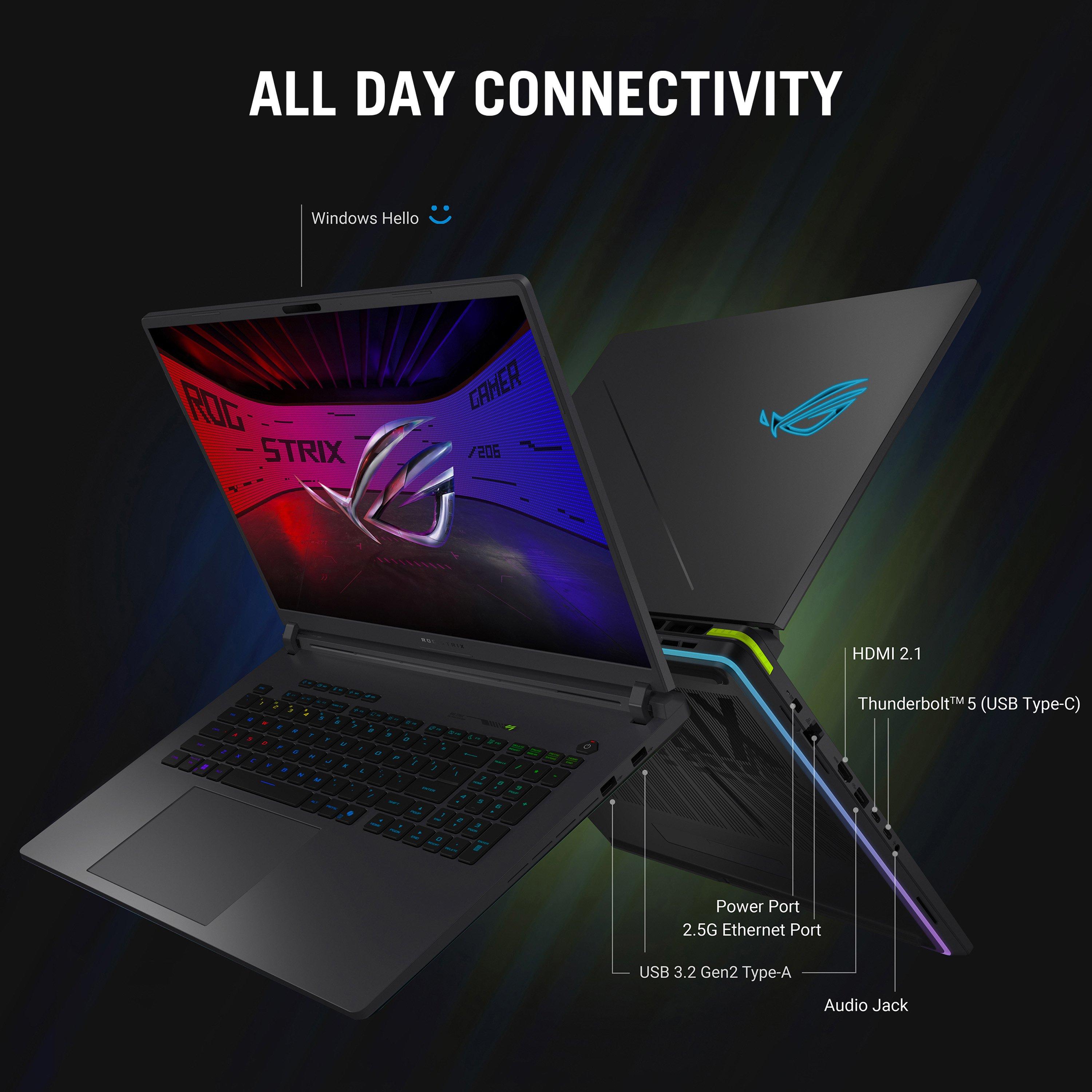 Black - ASUS - ASUS ROG Strix G18 18 2.5K 300Hz Gaming Laptop - Ultra 9 290HX Plus 32GB RAM 1TB SSD RTX 5070 - 8