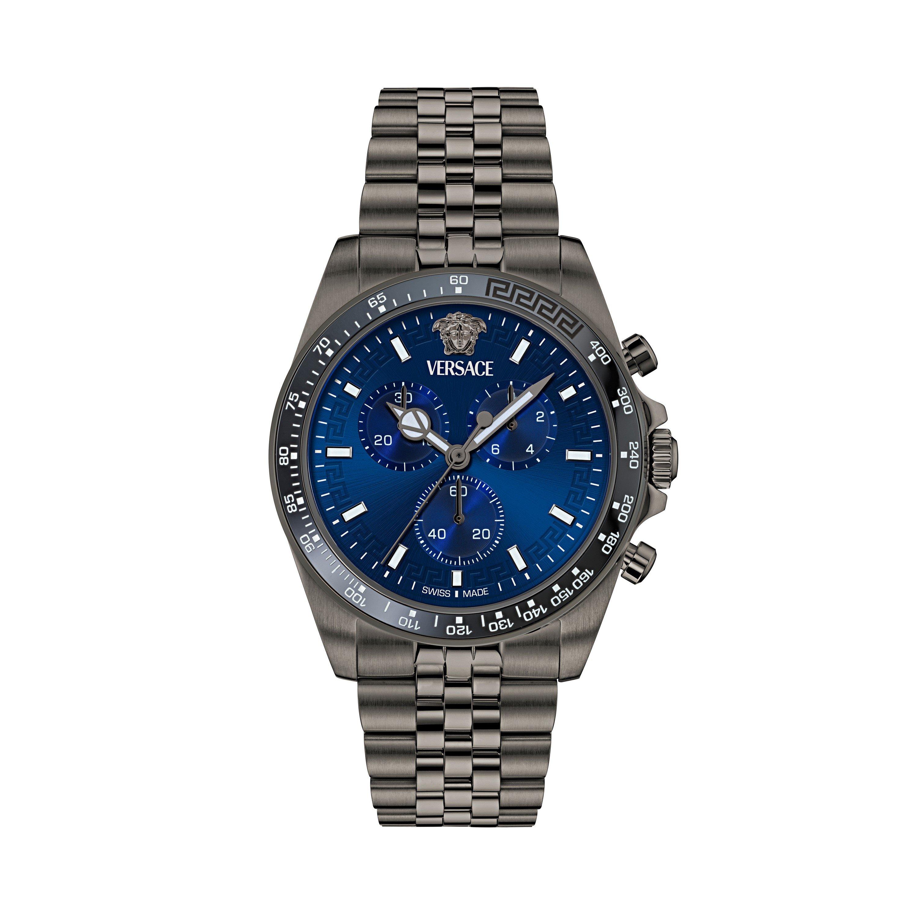 Versace Men's Stainless Steel Quartz Analogue Watch - Blue/Grey