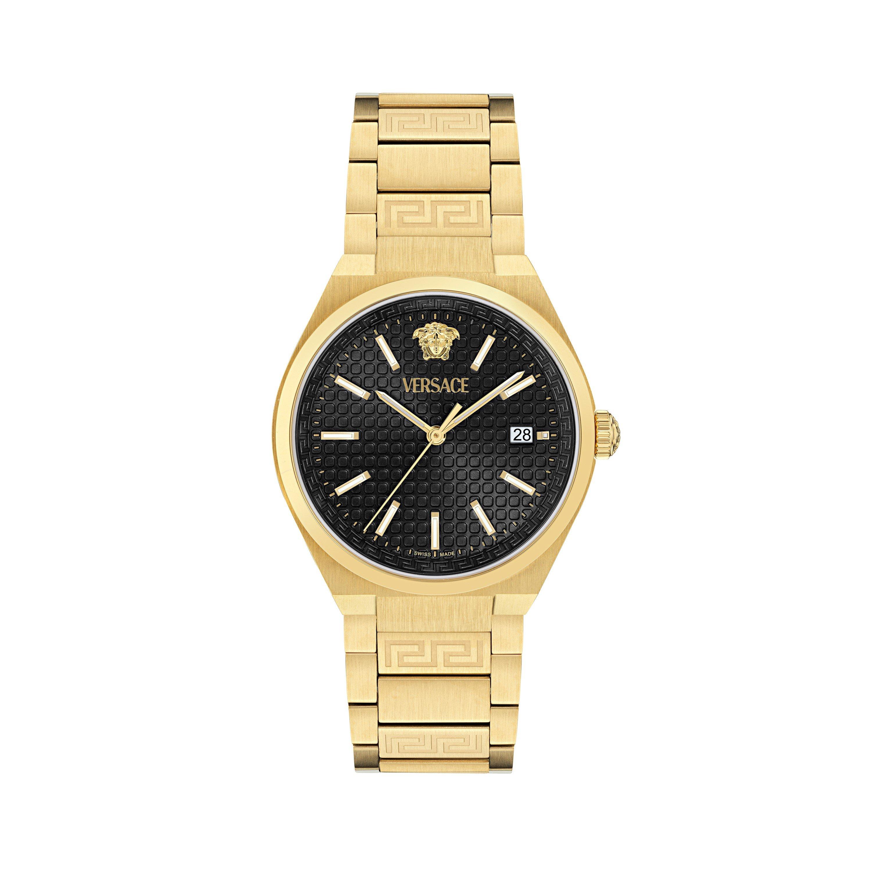 Black/Gold - Versace - Men's V Auria Analogue Quartz Watch - 1