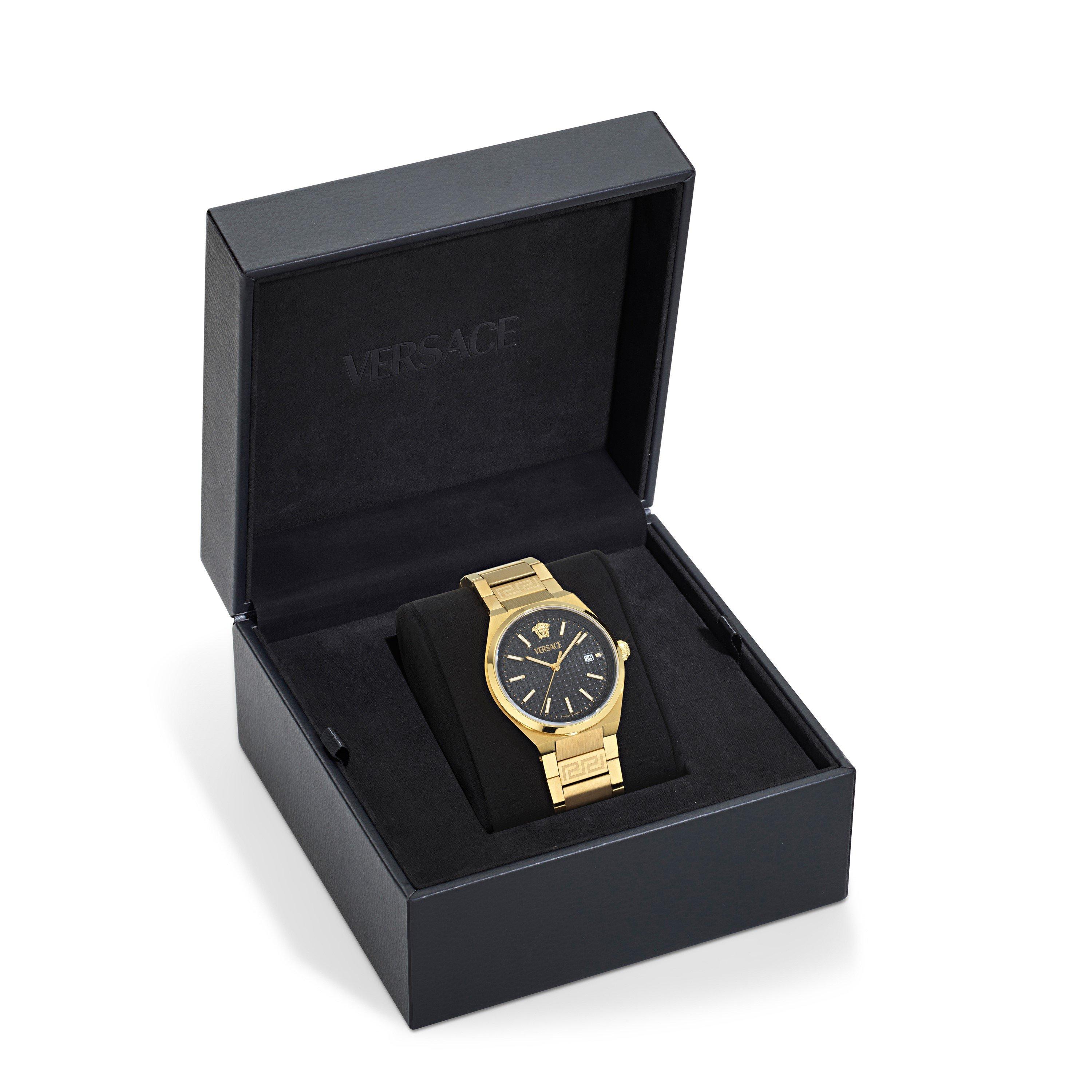 Black/Gold - Versace - Men's V Auria Analogue Quartz Watch - 4
